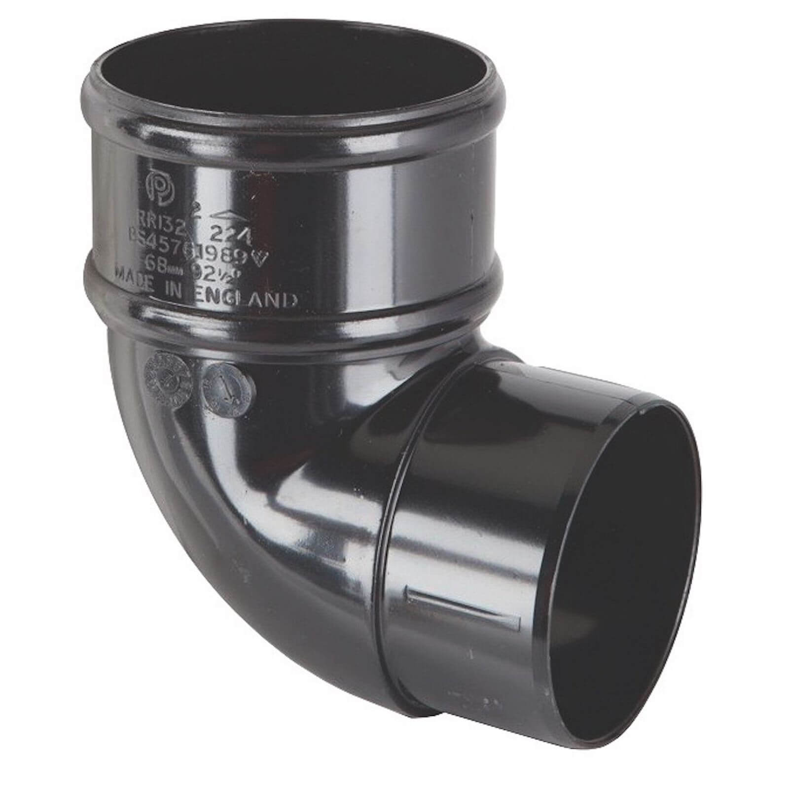 Polypipe Downpipe Offset Bend - 68mm x 92.5 Degree - Black