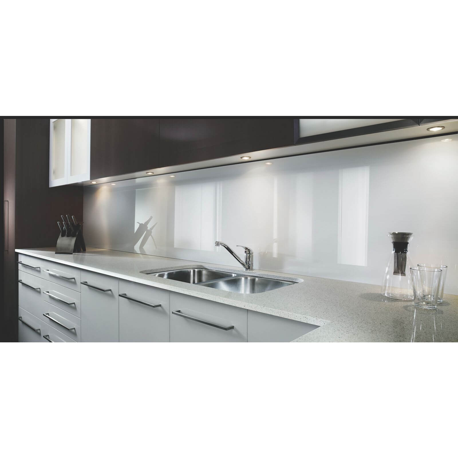 Zenolite Acrylic Kitchen Splashback Panel - 2070 x 500mm - White