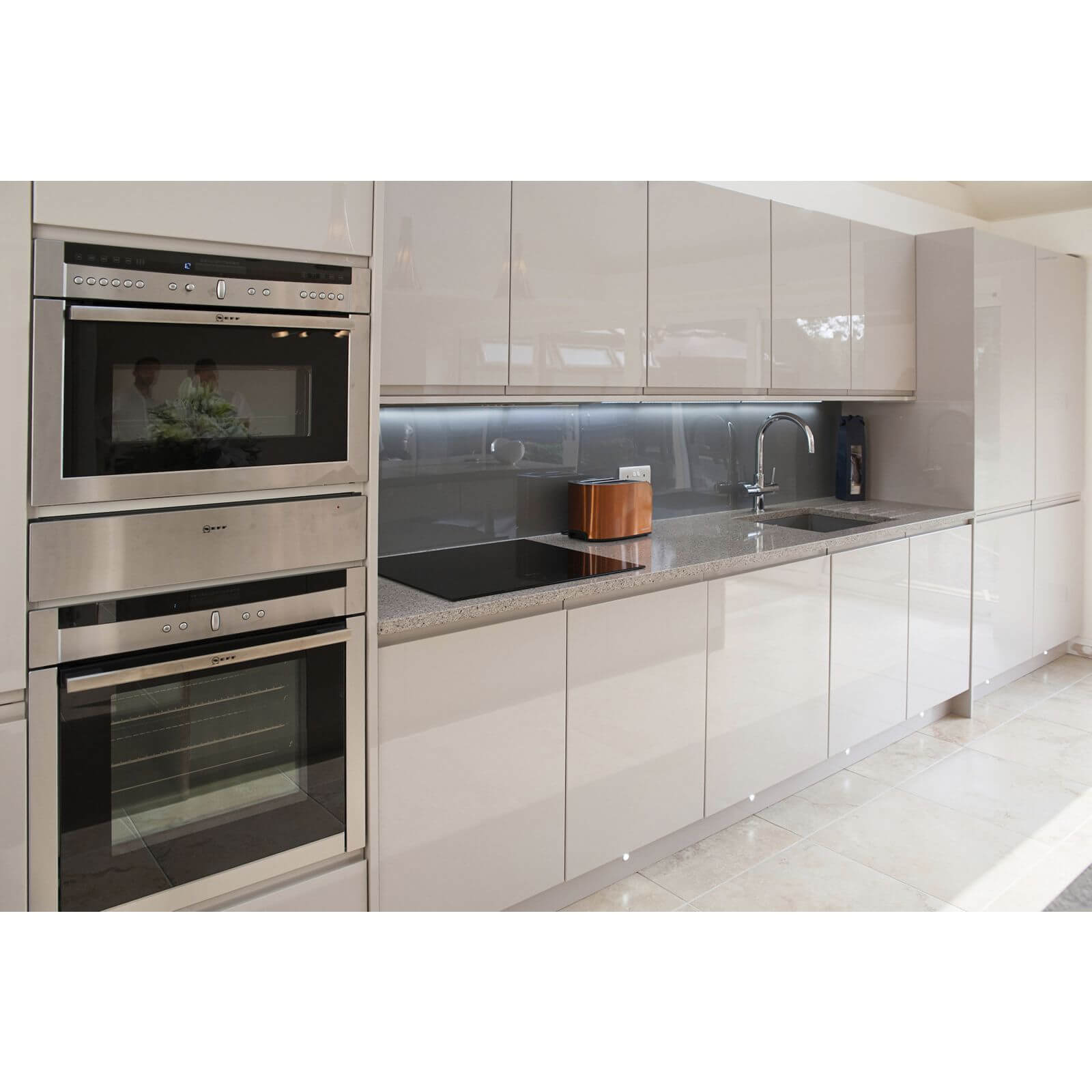 Zenolite Acrylic Kitchen Splashback Panel - 2070 x 500mm - Grey