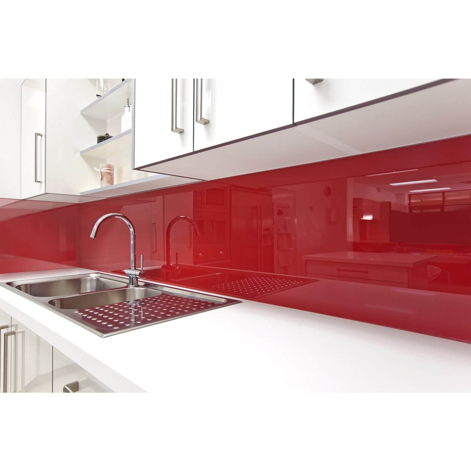 Zenolite Acrylic Kitchen Splashback Panel - 2440 x 605 x 4mm - Red