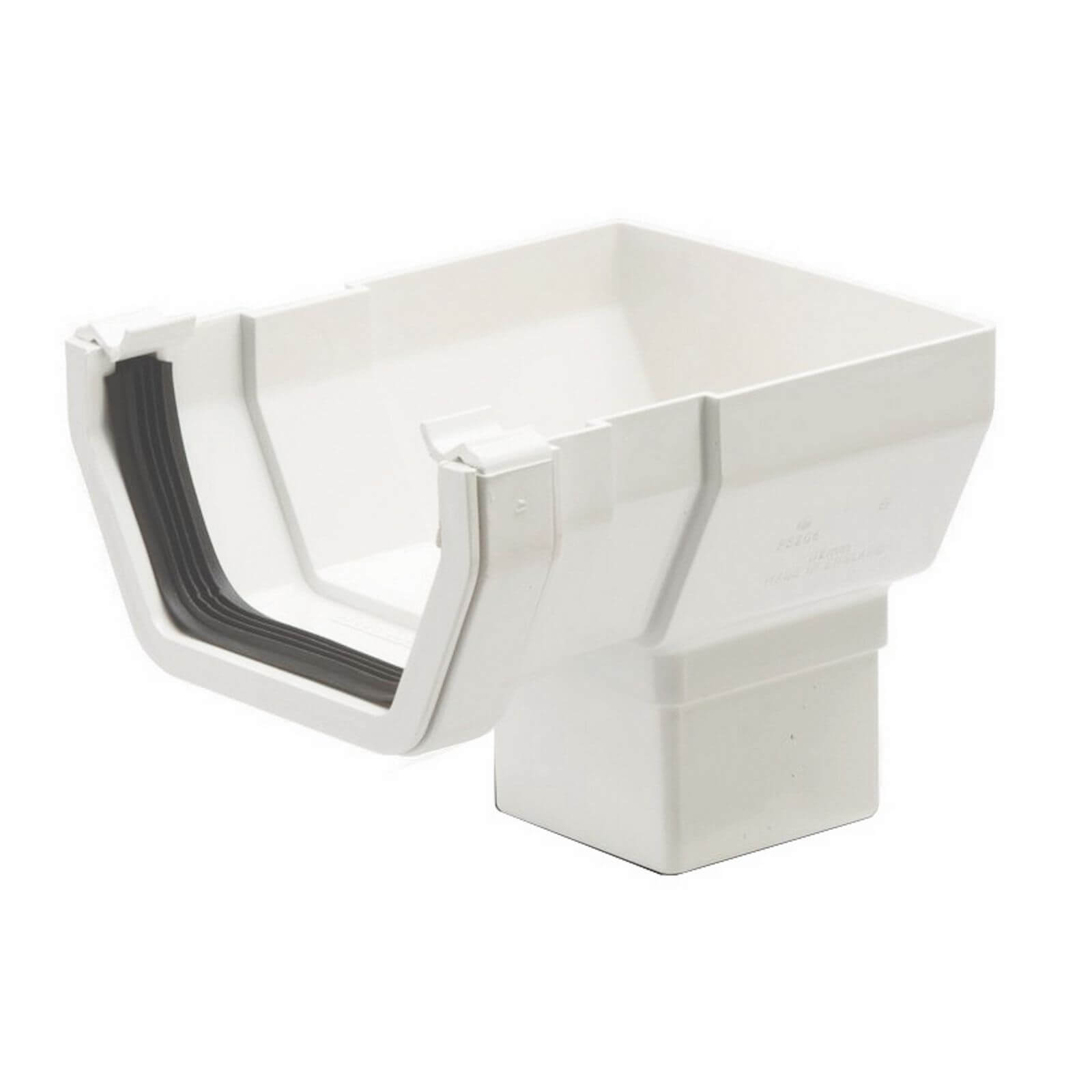 Polypipe Square Stop End Outlet - 112mm - White