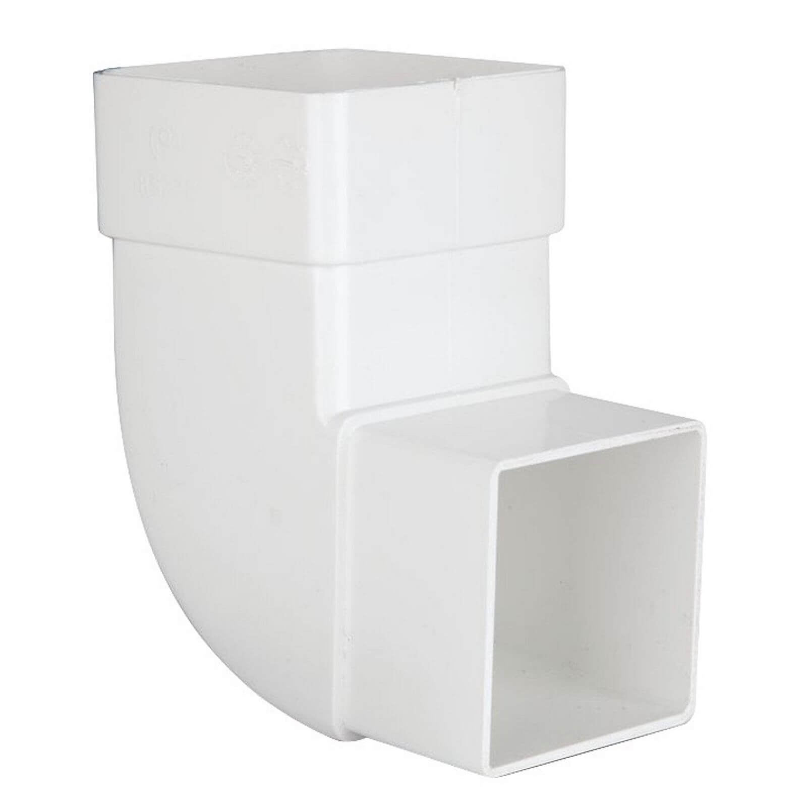 Polypipe Square Offset Bend - 65mm x 92.5 Degree - White
