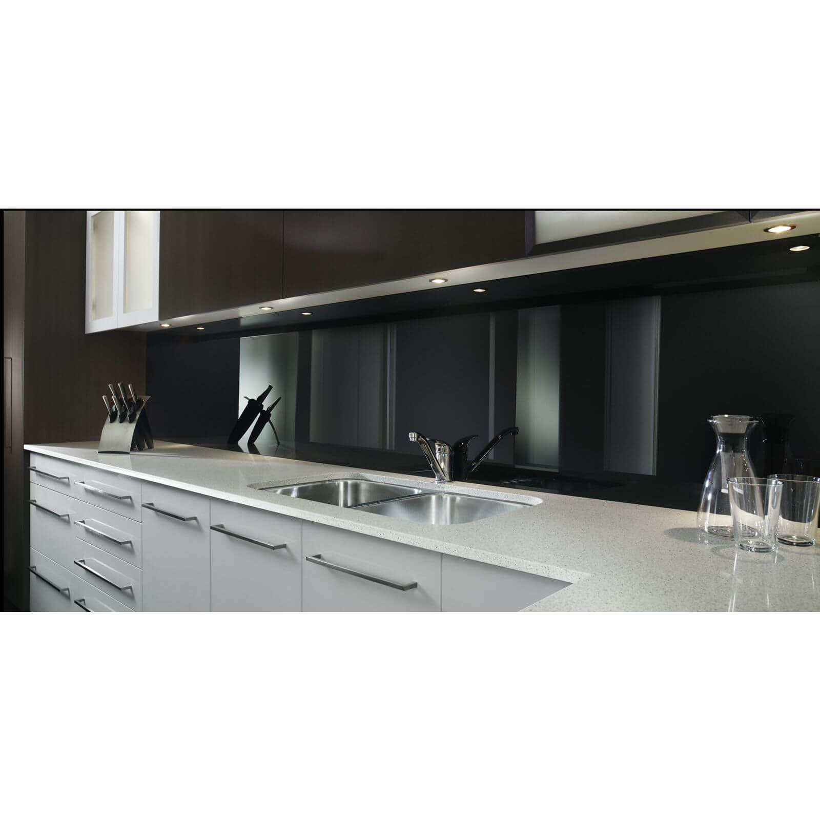 Zenolite Acrylic Kitchen Splashback Panel 1220 x 1000 x 4mm Black