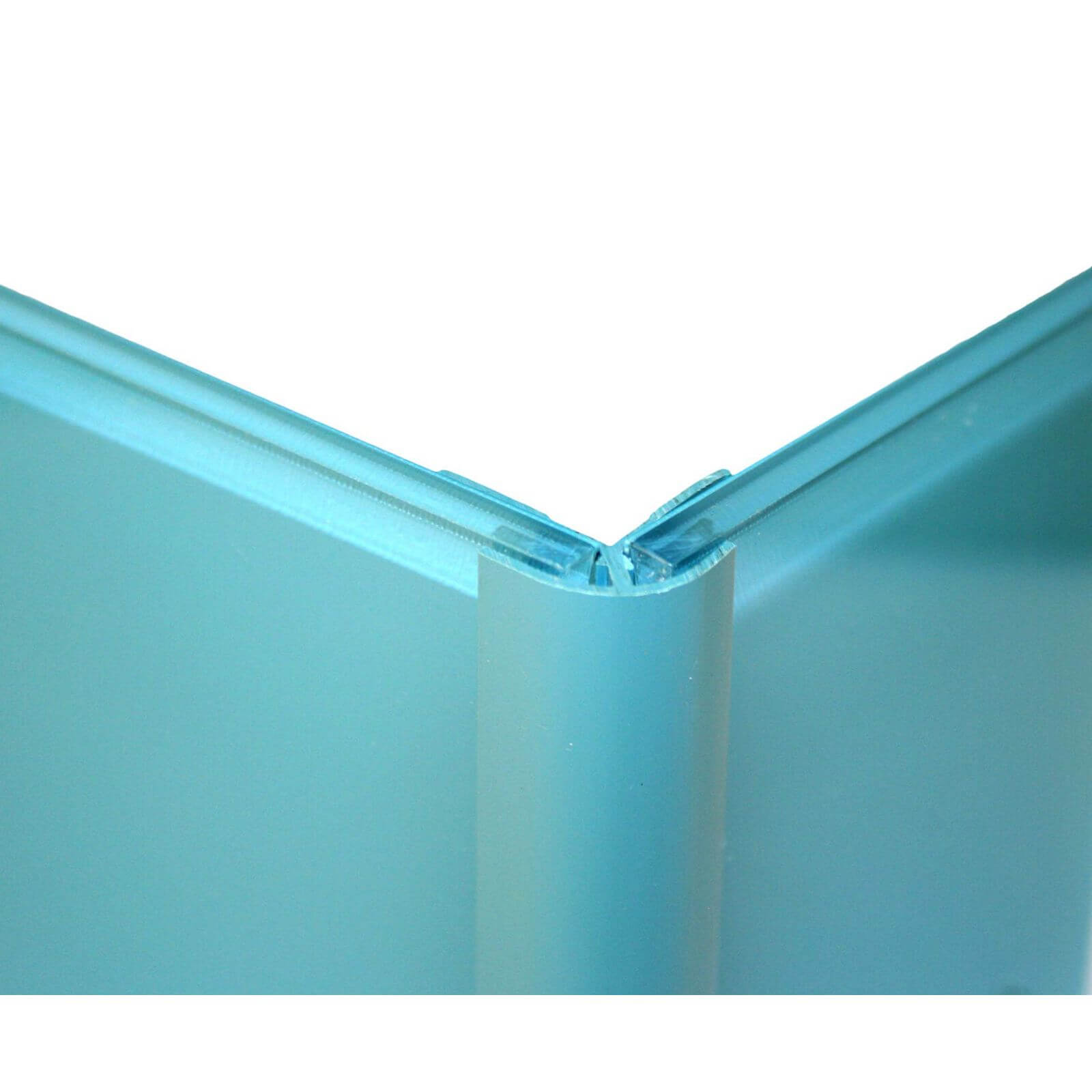 Zenolite Colour Matched PVC External Corner - Splashback Profile - 1250mm - Blue Atoll
