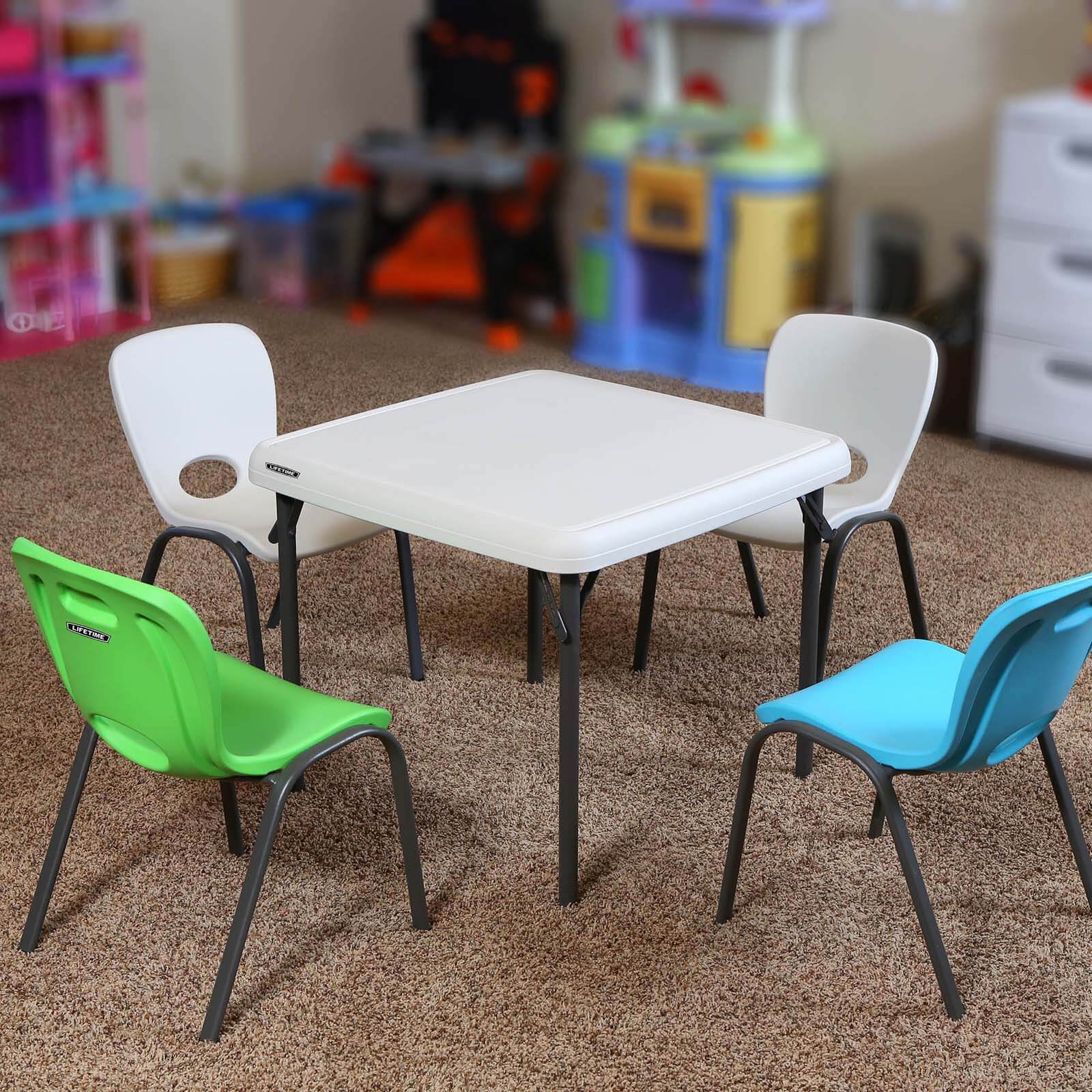 Lifetime Children's Stacking Chair - Almond (Pack of 4)