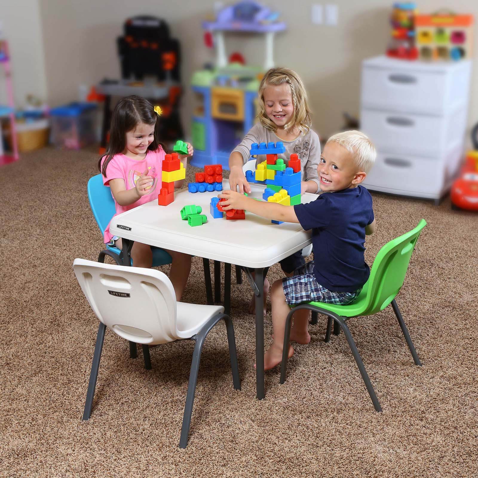 Lifetime Pack of 4 Children's Stacking Chairs - Lime Green