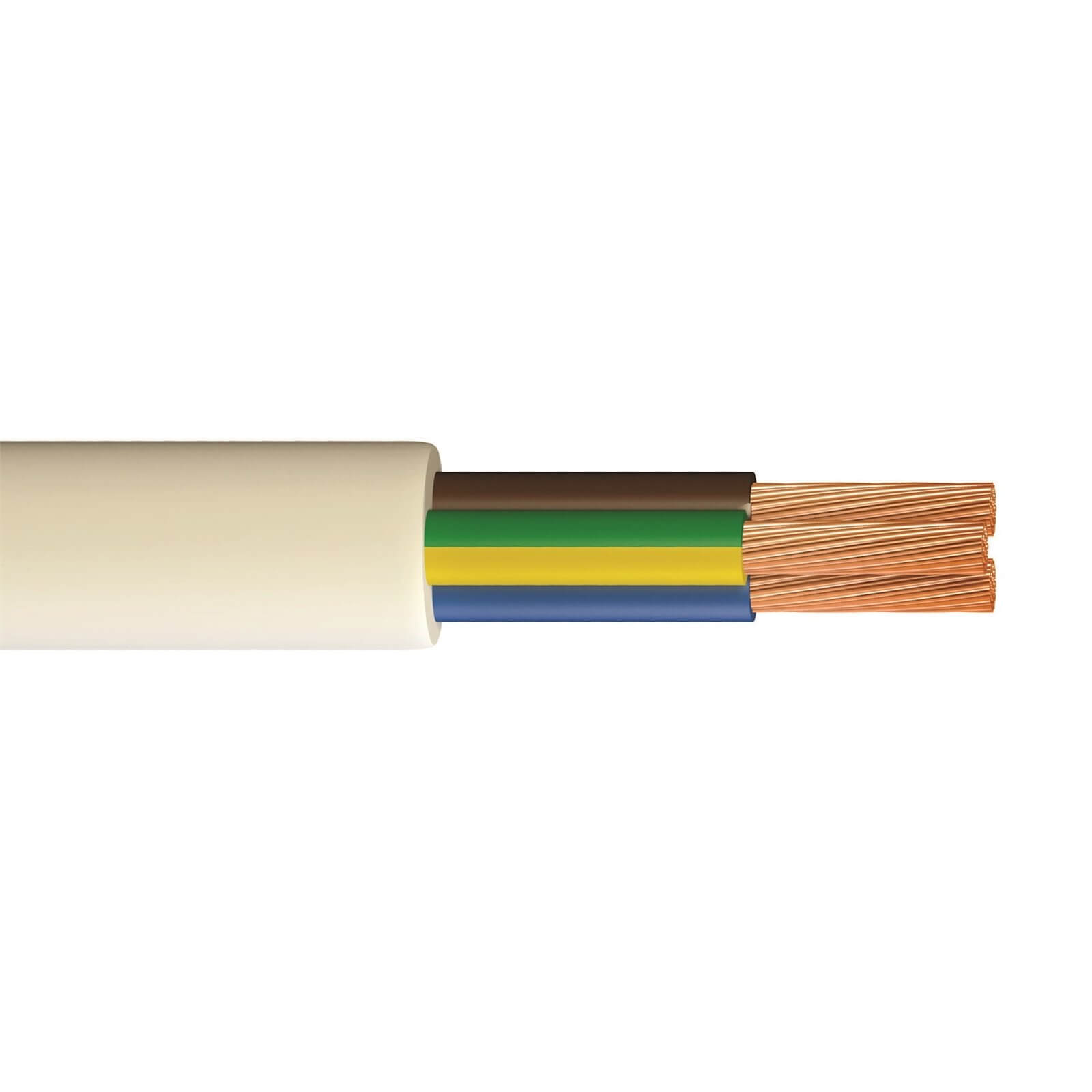 Pitacs 2.5mm 3 Core Heat Resistant Flexible Cable 5m White 3093Y