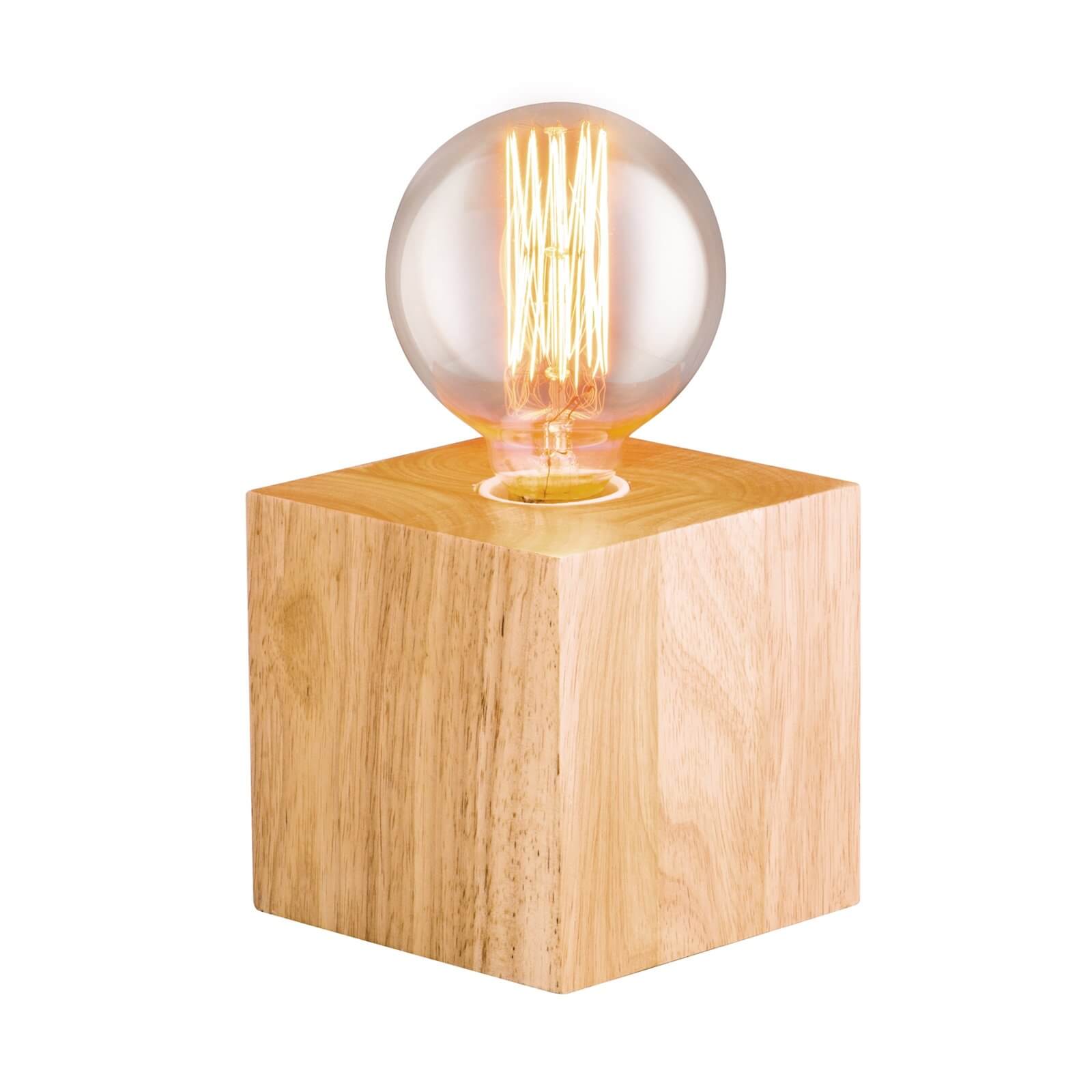 Dov E27 60W Timber Table Lamp - Natural