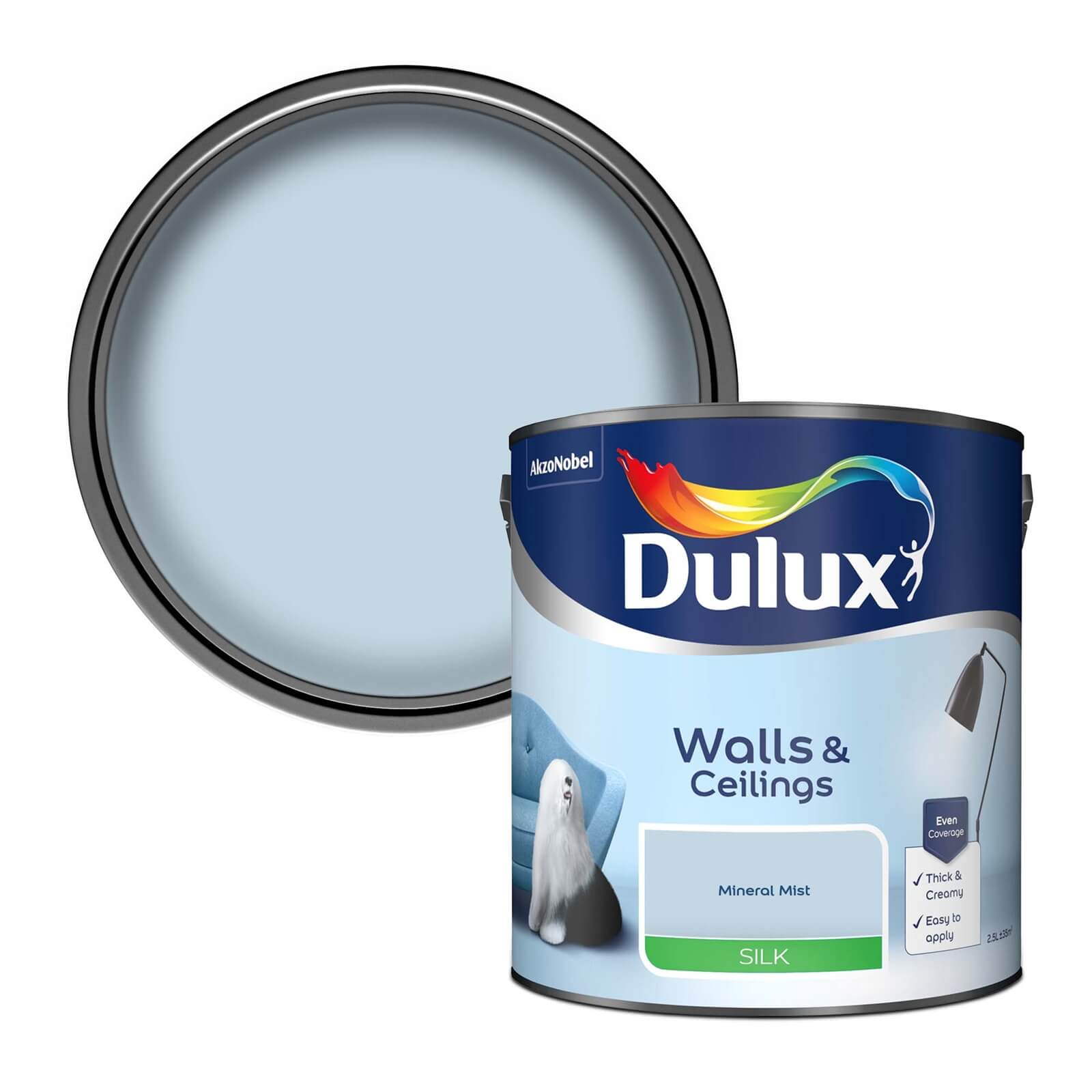 Dulux Silk Emulsion Paint Mineral Mist - 2.5L