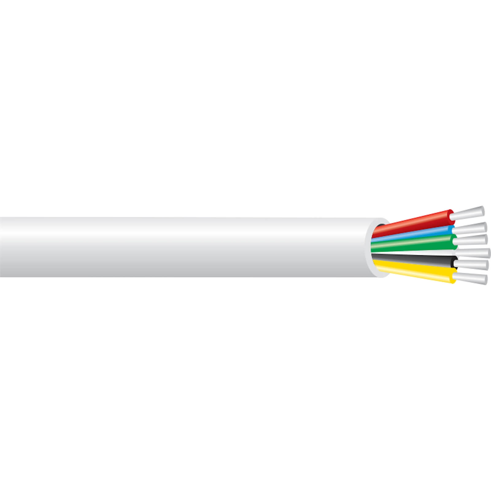 Pitacs 0.2mm 6 Core Low Voltage Alarm Flexible Cable 100m White
