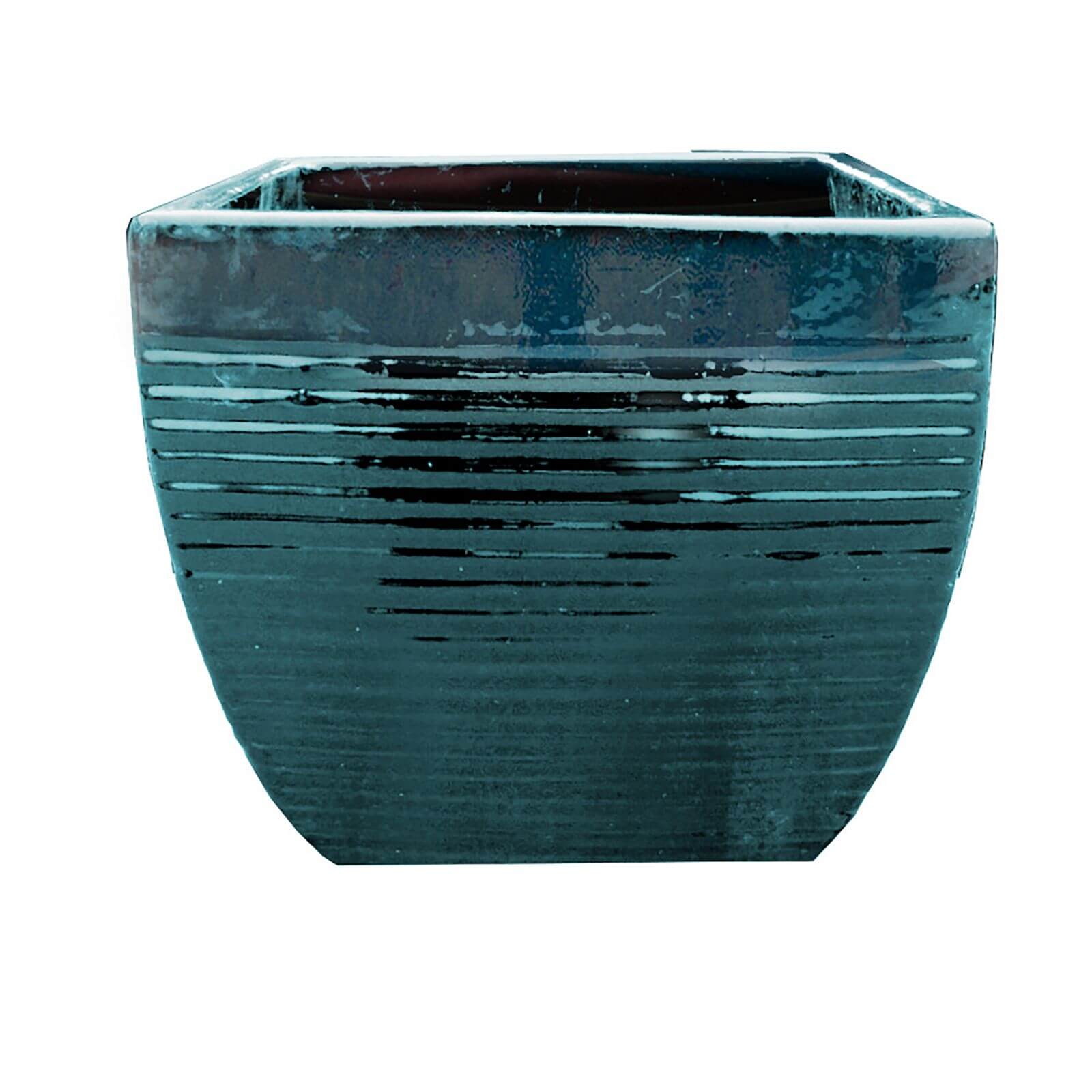 Helix Square Planter in Forest Green - 23cm