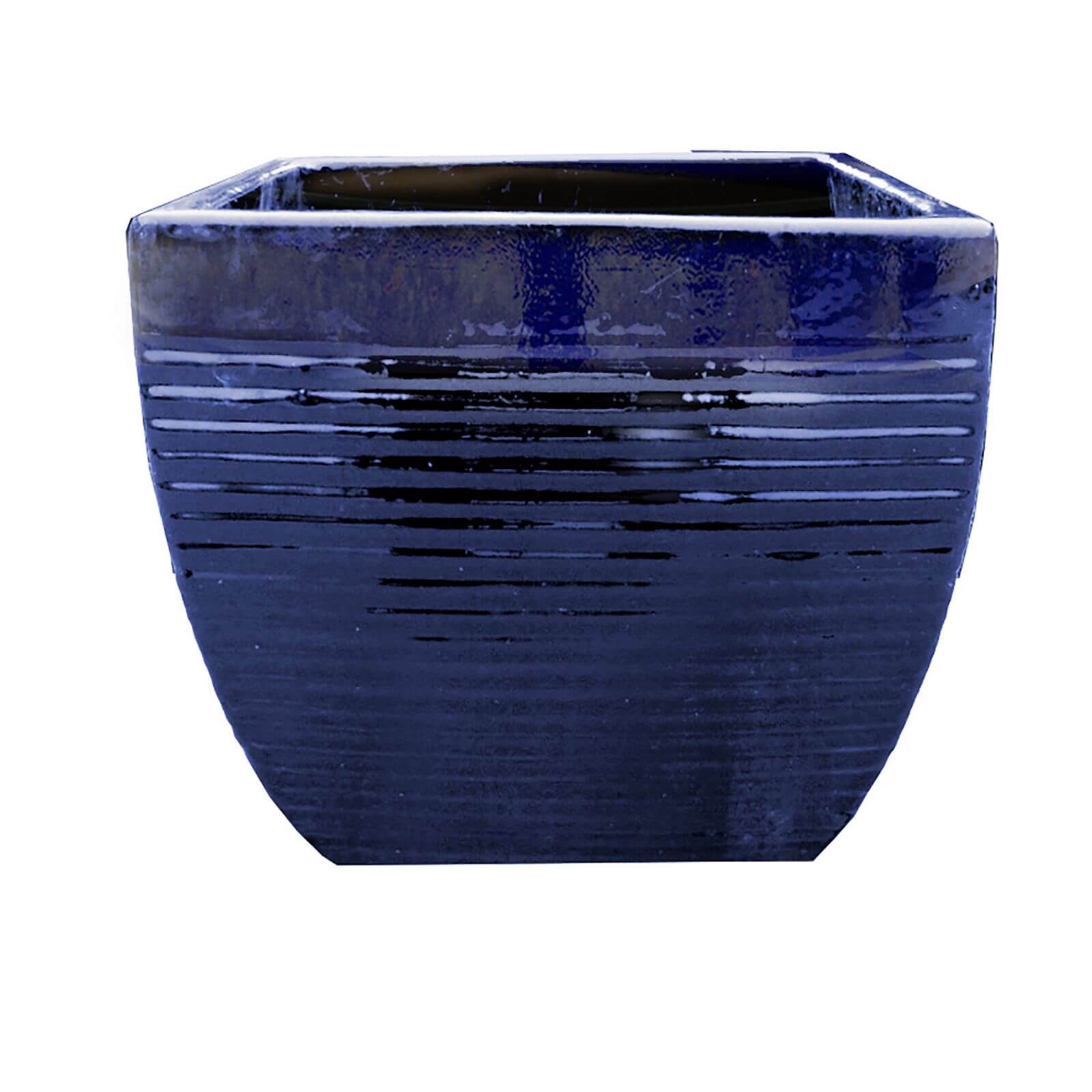 Helix Square Planter in Blue - 23cm