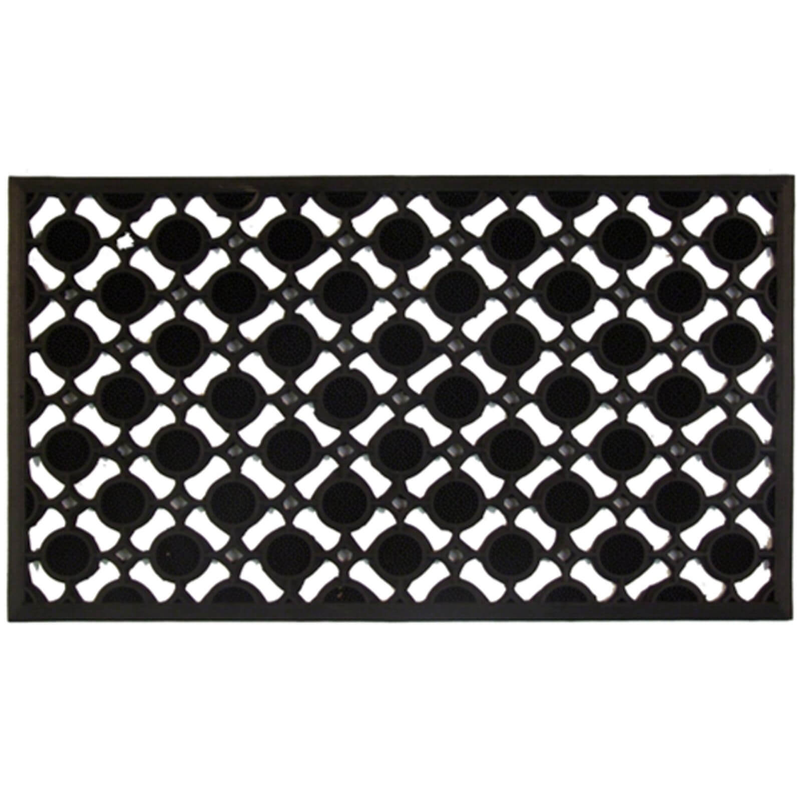 Outdoor Rubber Circles Doormat - 45 x 75cm