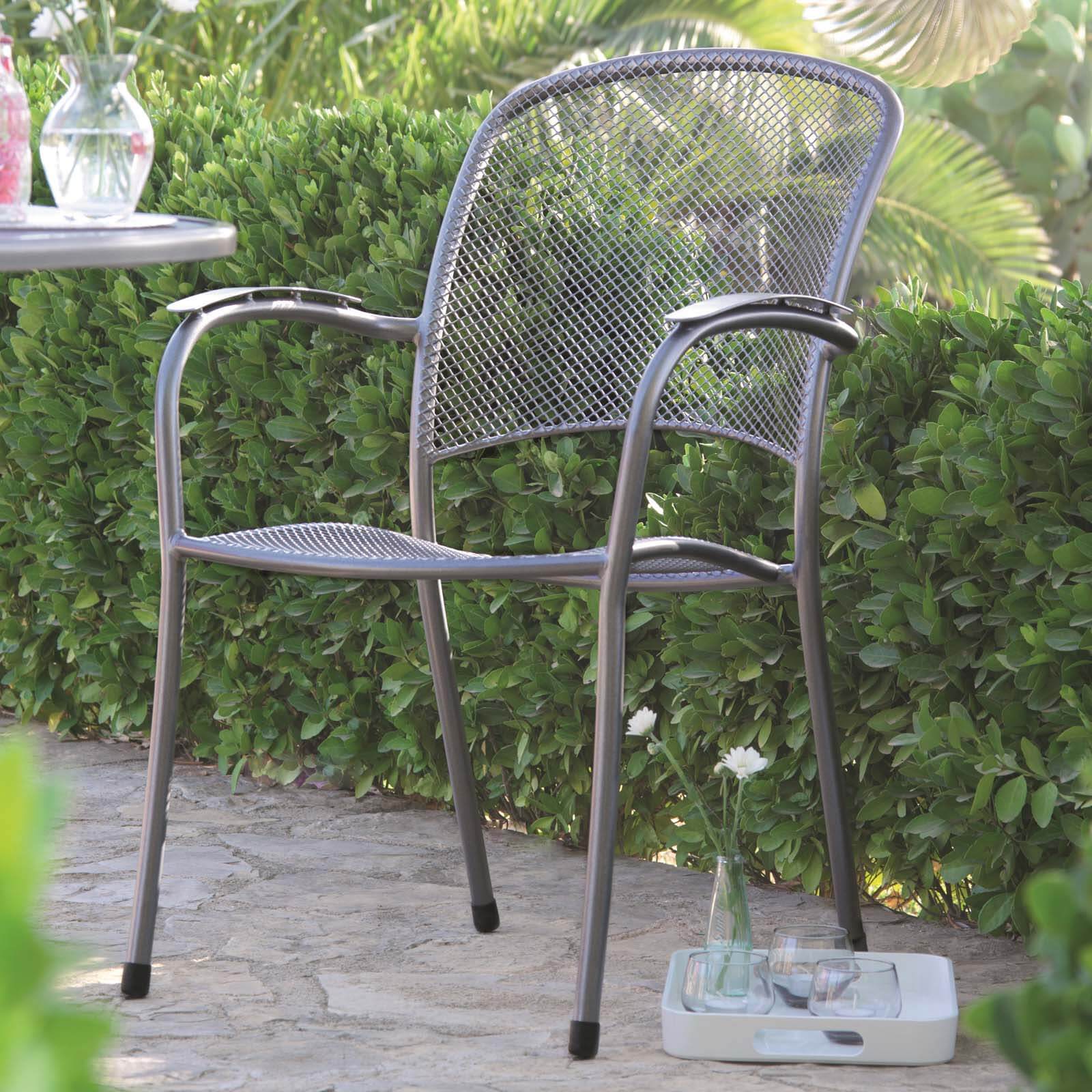Royal Garden Carlo Metal 6 Seater Rectangular Garden Furniture Set in Grey