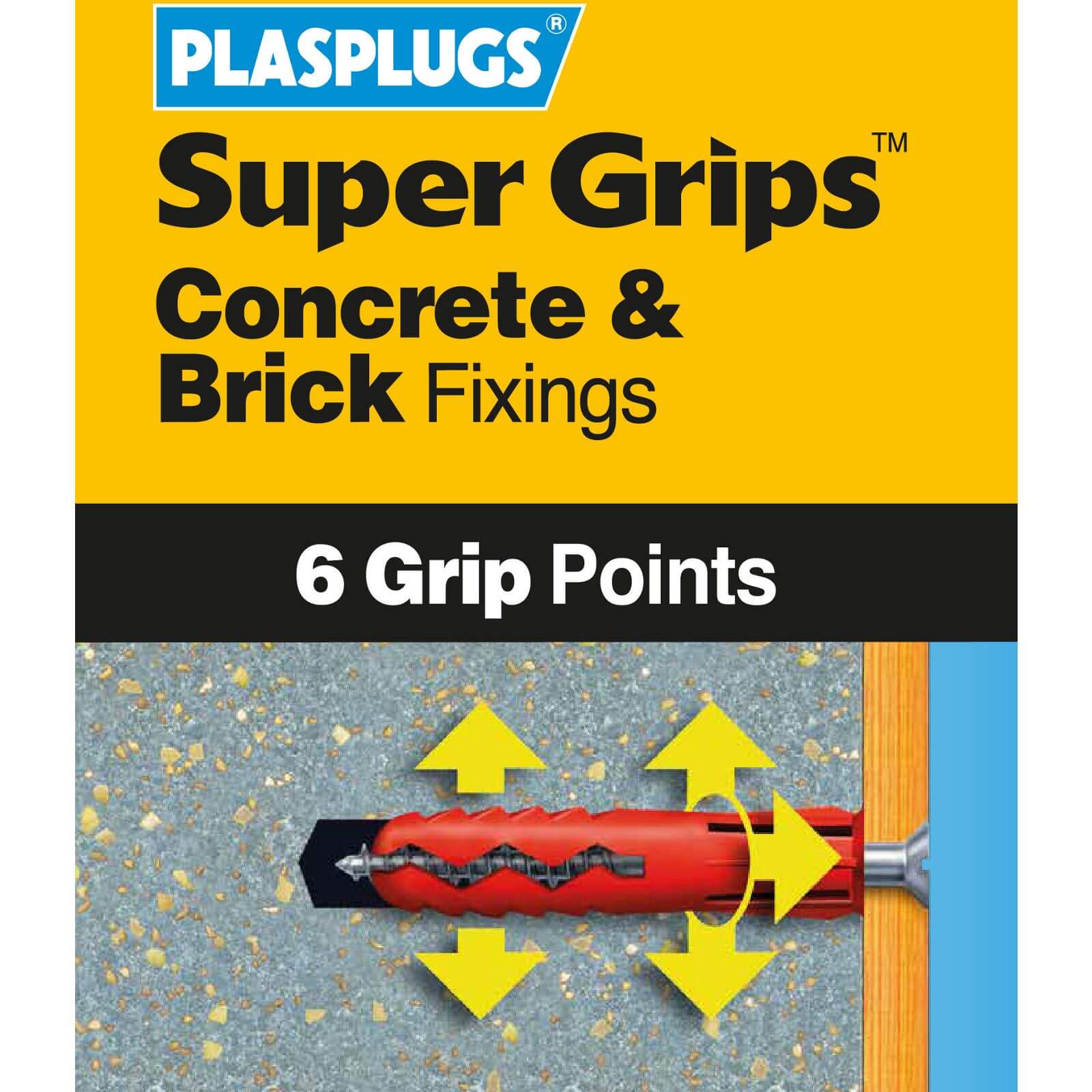 Plasplugs Red Solid Wall Fixings Clip Pack x 100