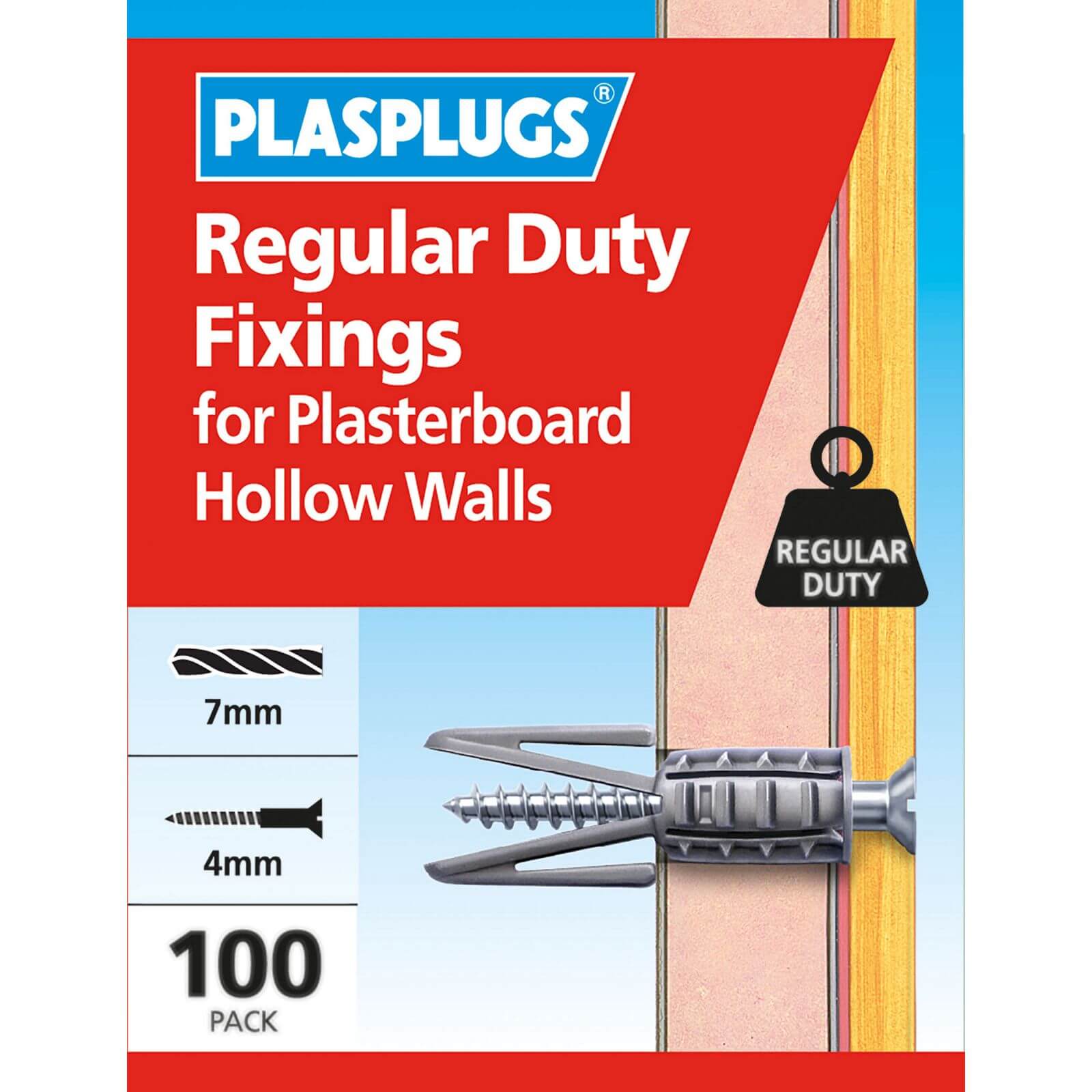 Plasplugs Standard Plasterboard Fixings x 100