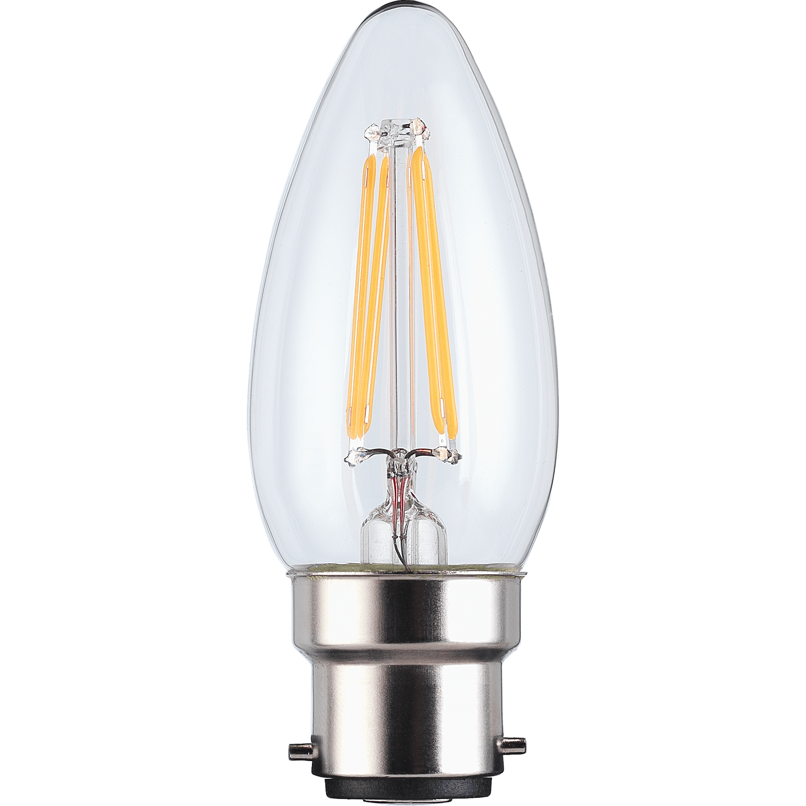 TCP LED Filament Clear Candle 4.5W B22 Dimmable Light Bulb