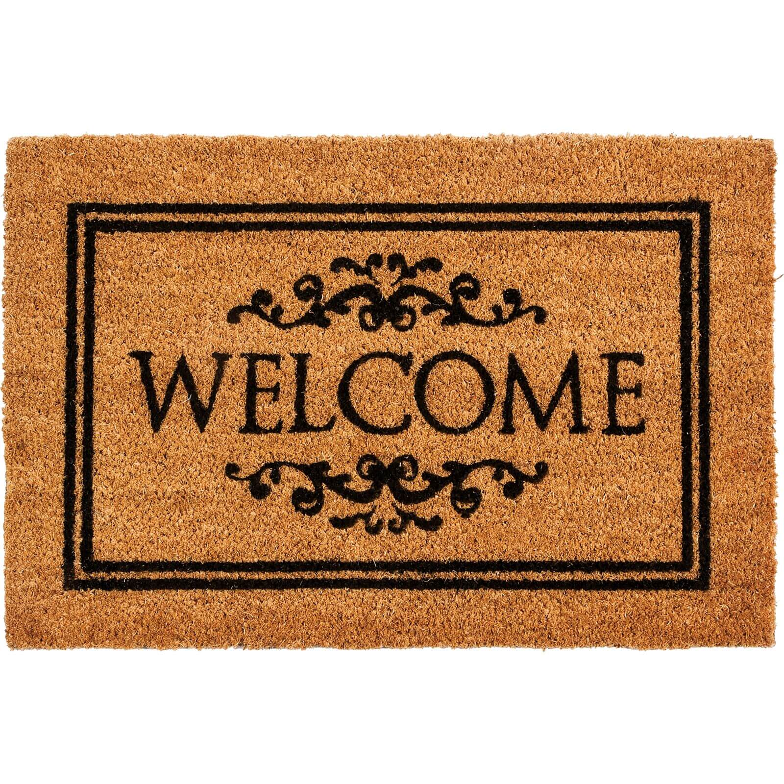 Stencilled Welcome Coir Doormat - 40 x 60cm