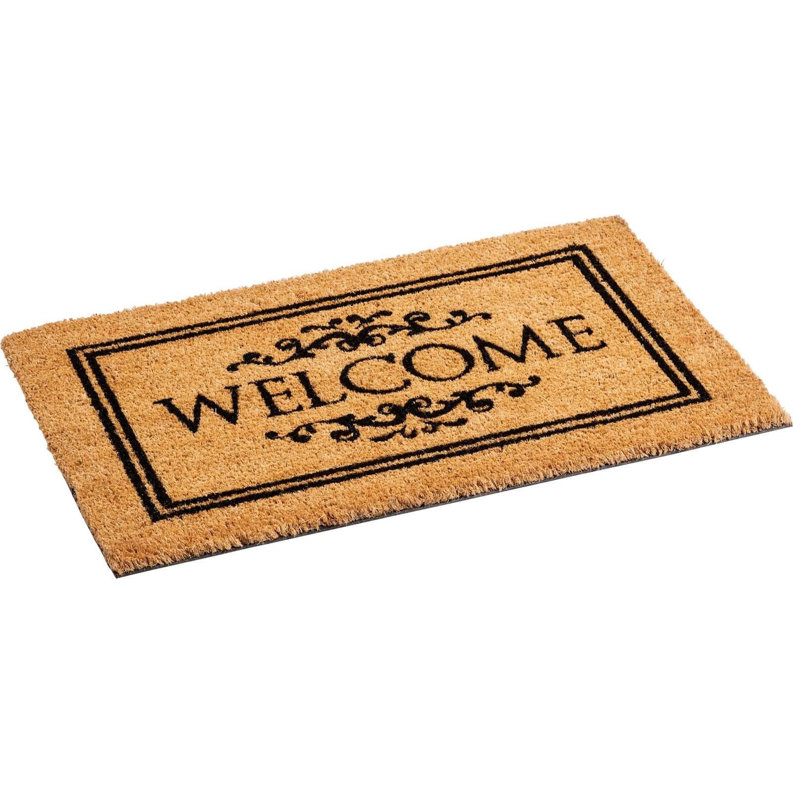 Stencilled Welcome Coir Doormat - 40 x 60cm