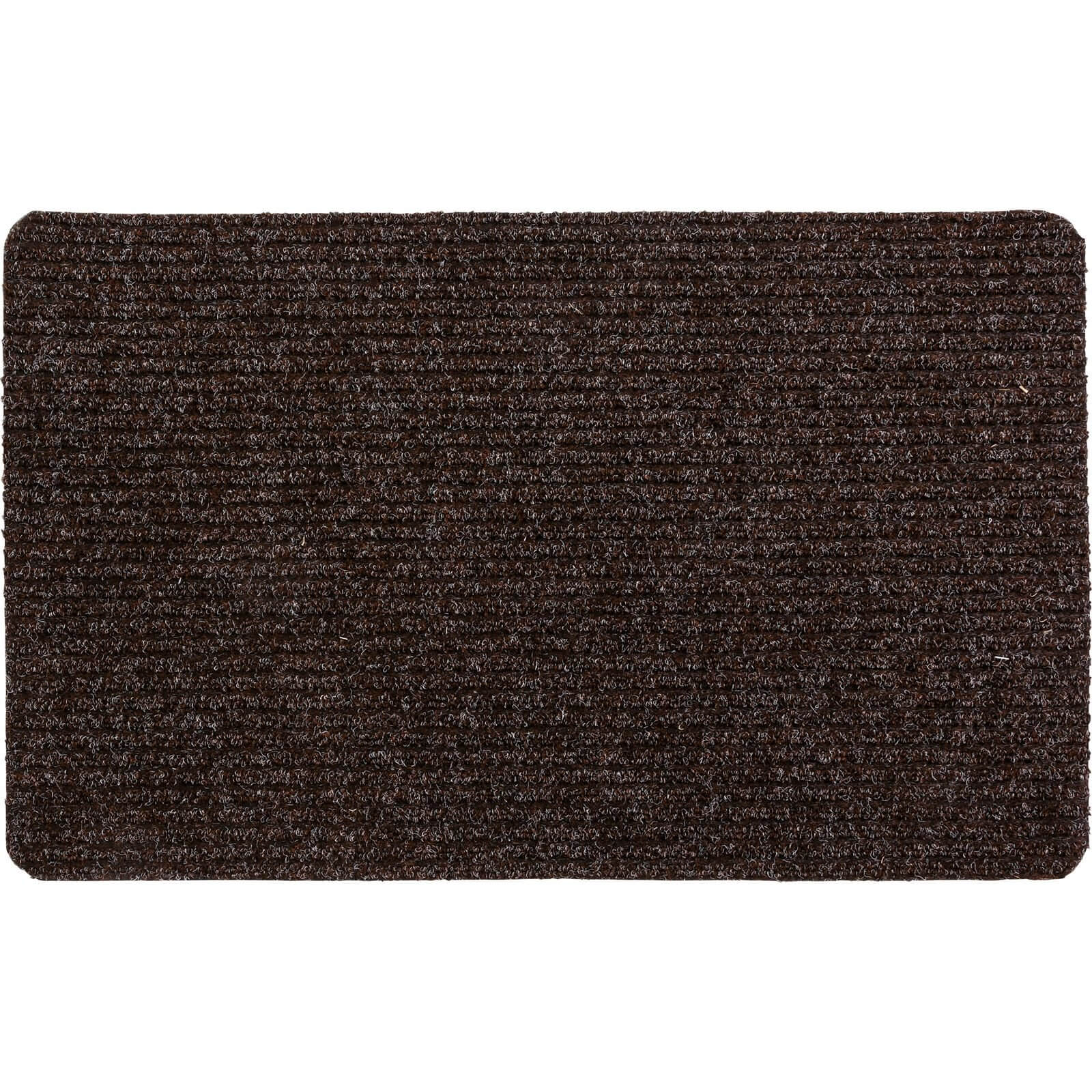 Large Indoor Ribbed Mat Charcoal Grey - 60 x 80cm