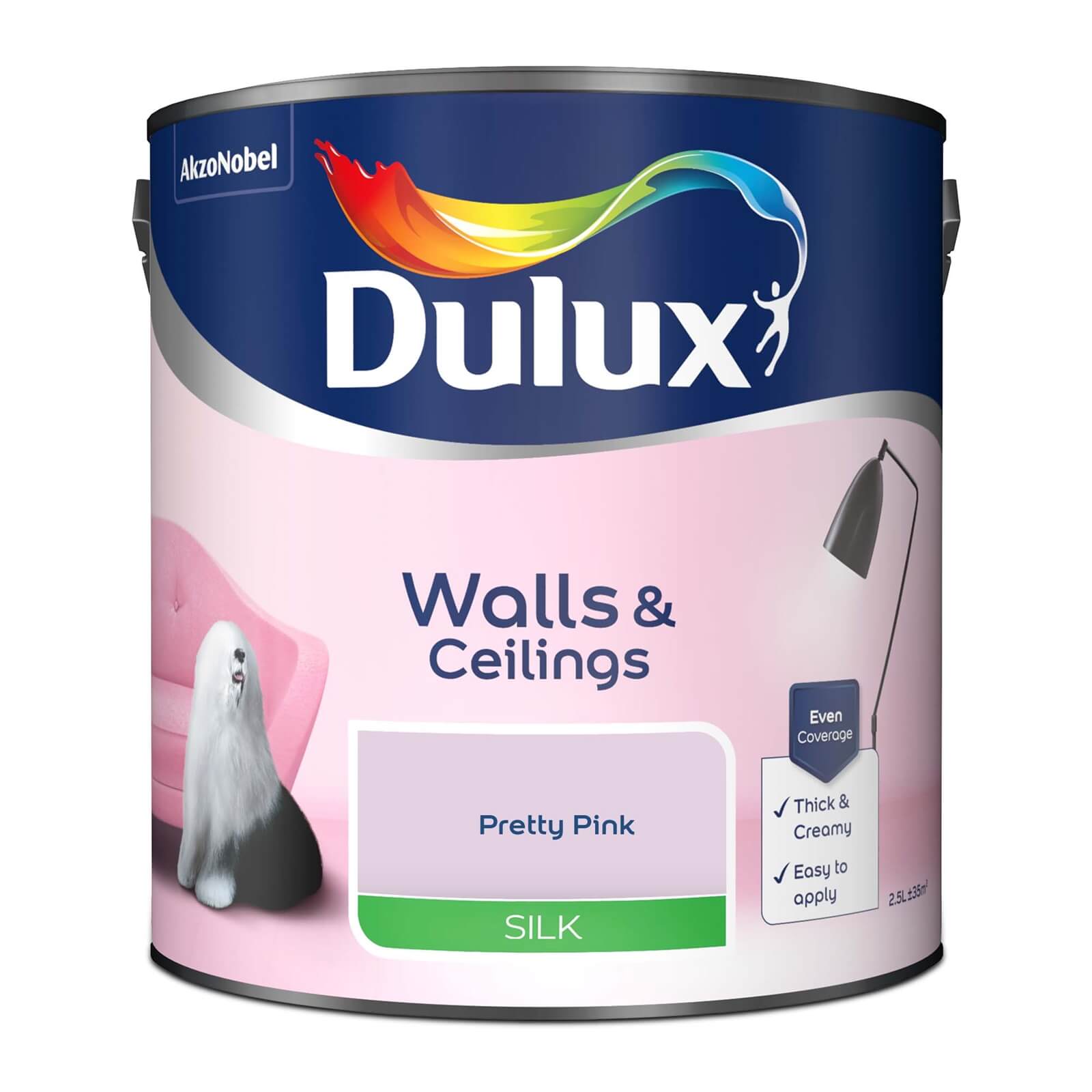 Dulux Silk Emulsion Paint Pretty Pink - 2.5L