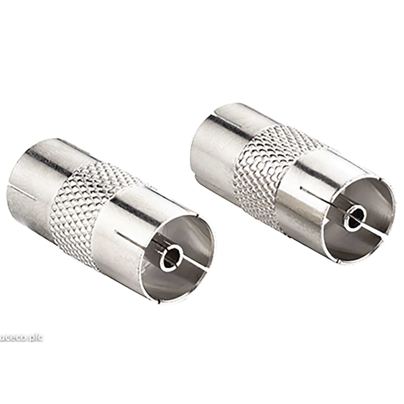 Ross Coaxial Aerial Cable Couplers Nickel 2 Pack