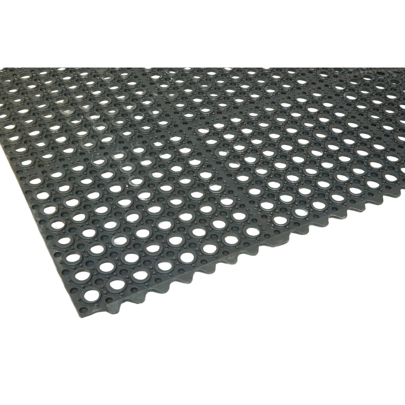 Rubber Interlocking Floor Mat Black - 90 x 90cm