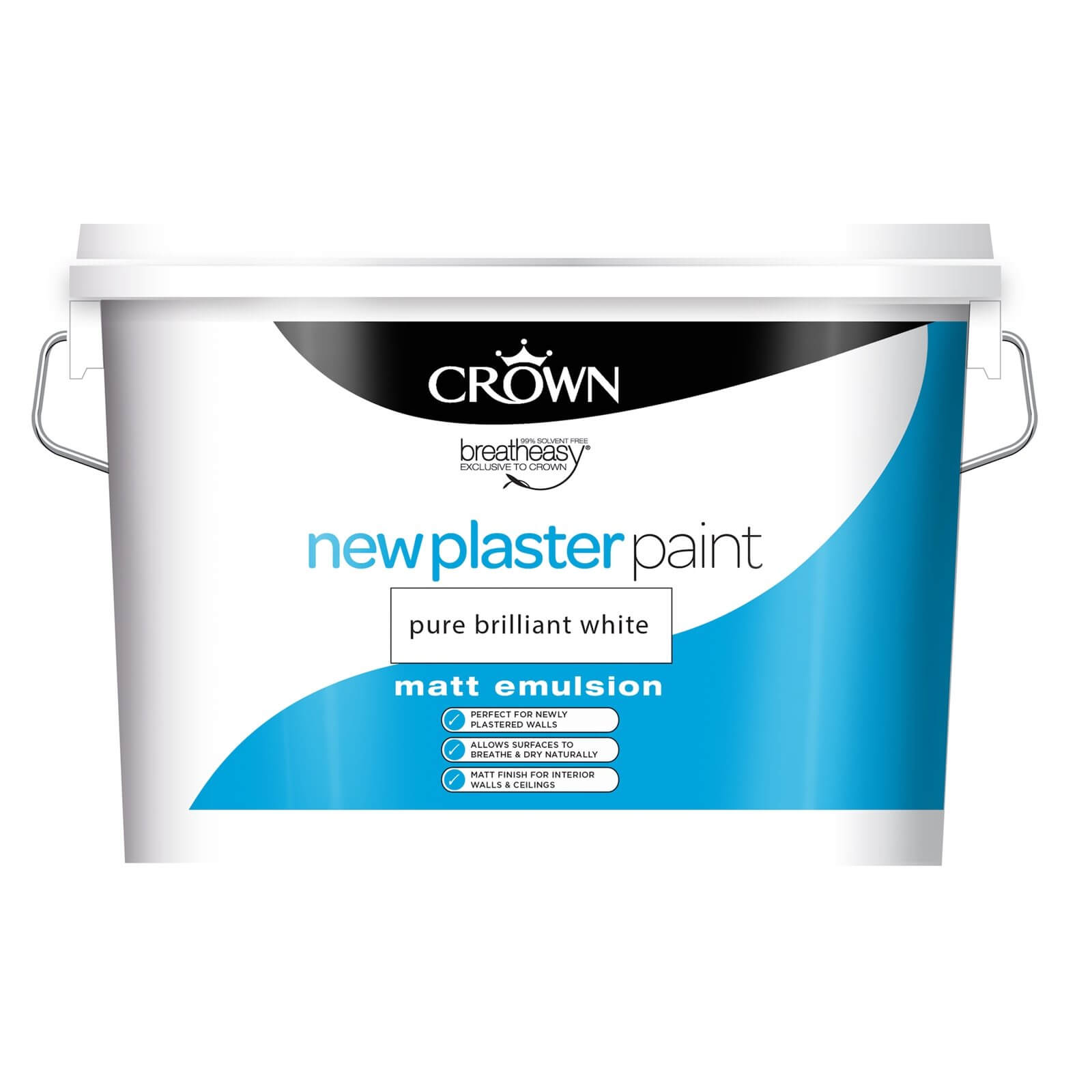 Crown New Plaster Paint Brilliant White - 10L