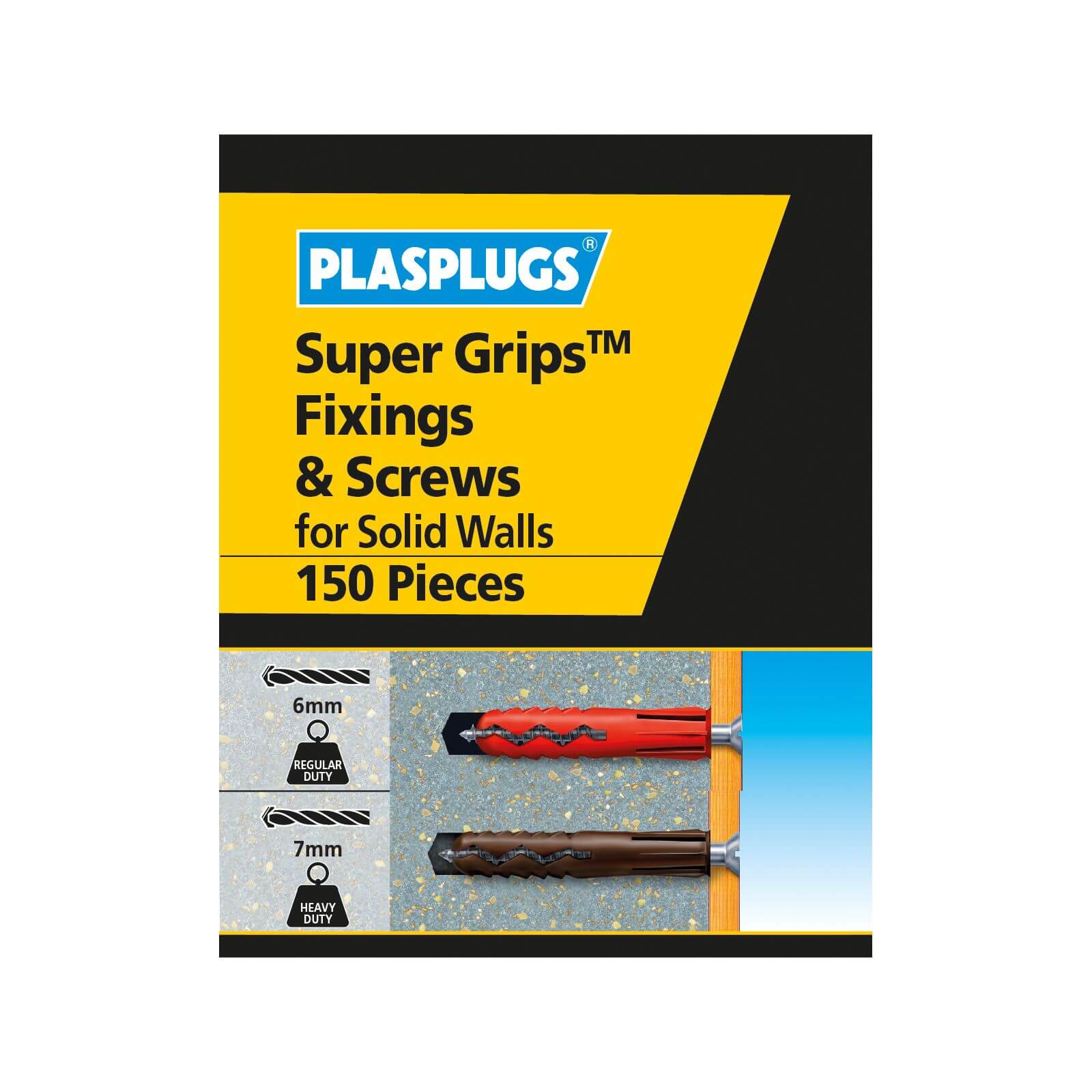 Plasplugs Solid Wall Kit 150 mixed pieces