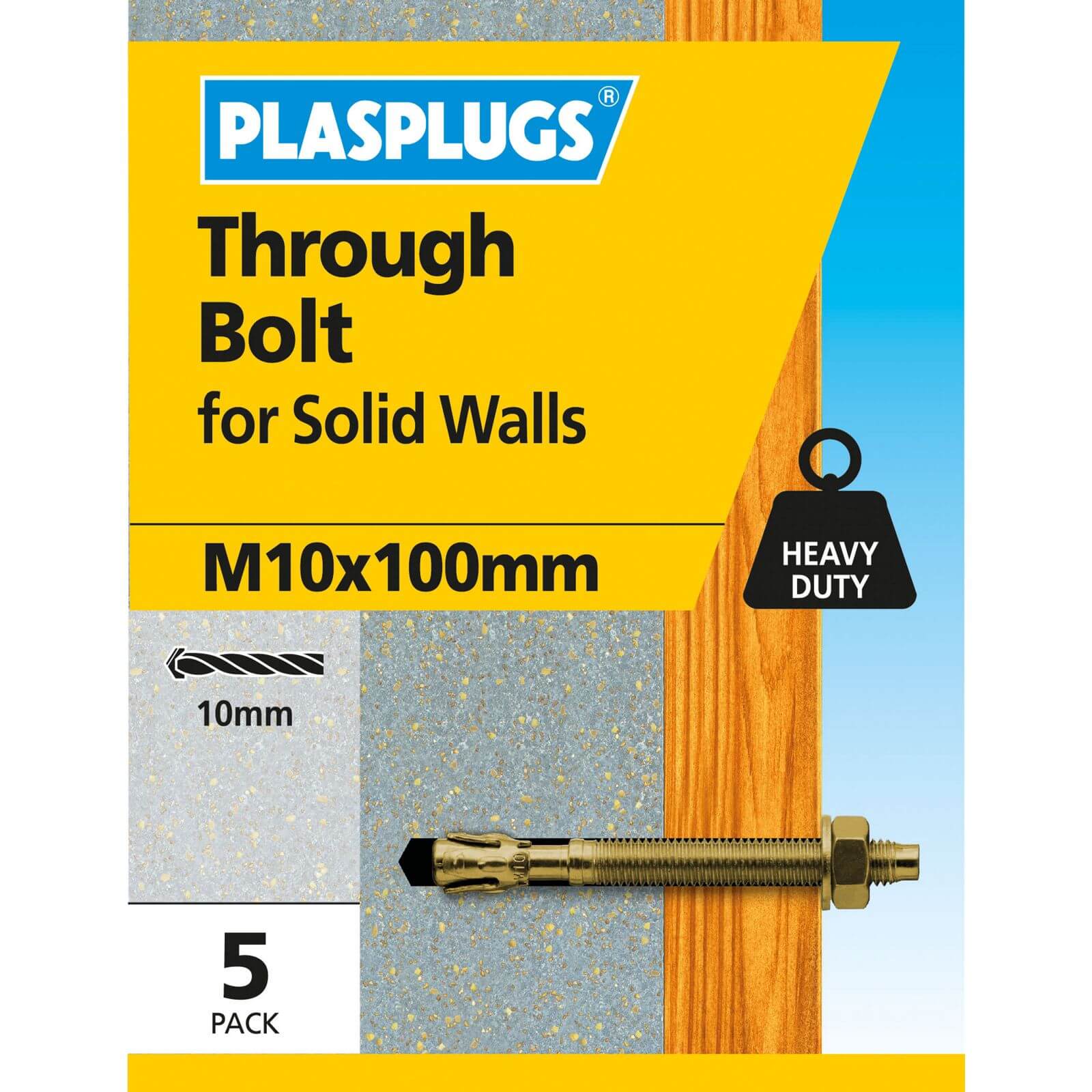 Plasplugs Through Bolt M10 x 100