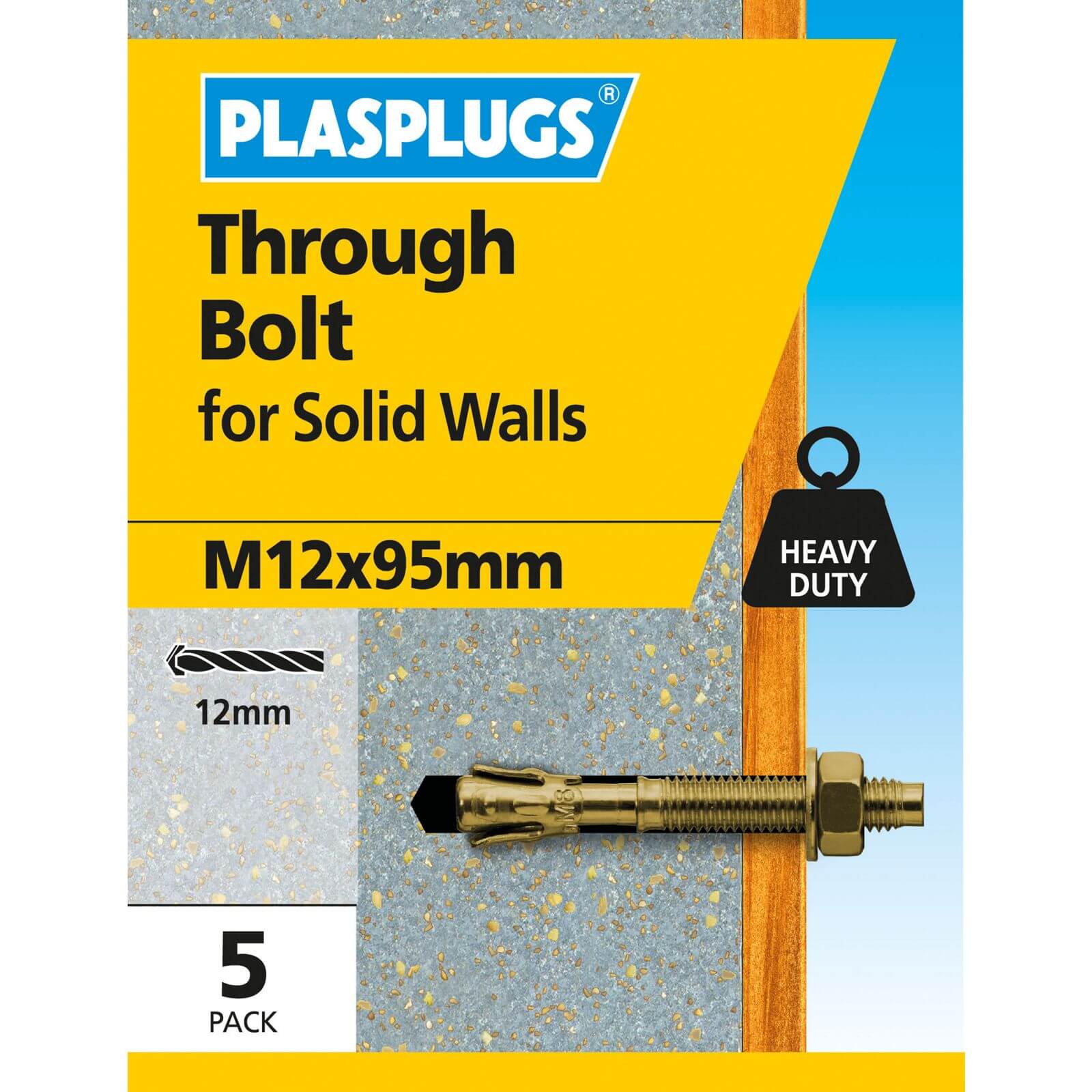 Plasplugs Through Bolt M12 x 95
