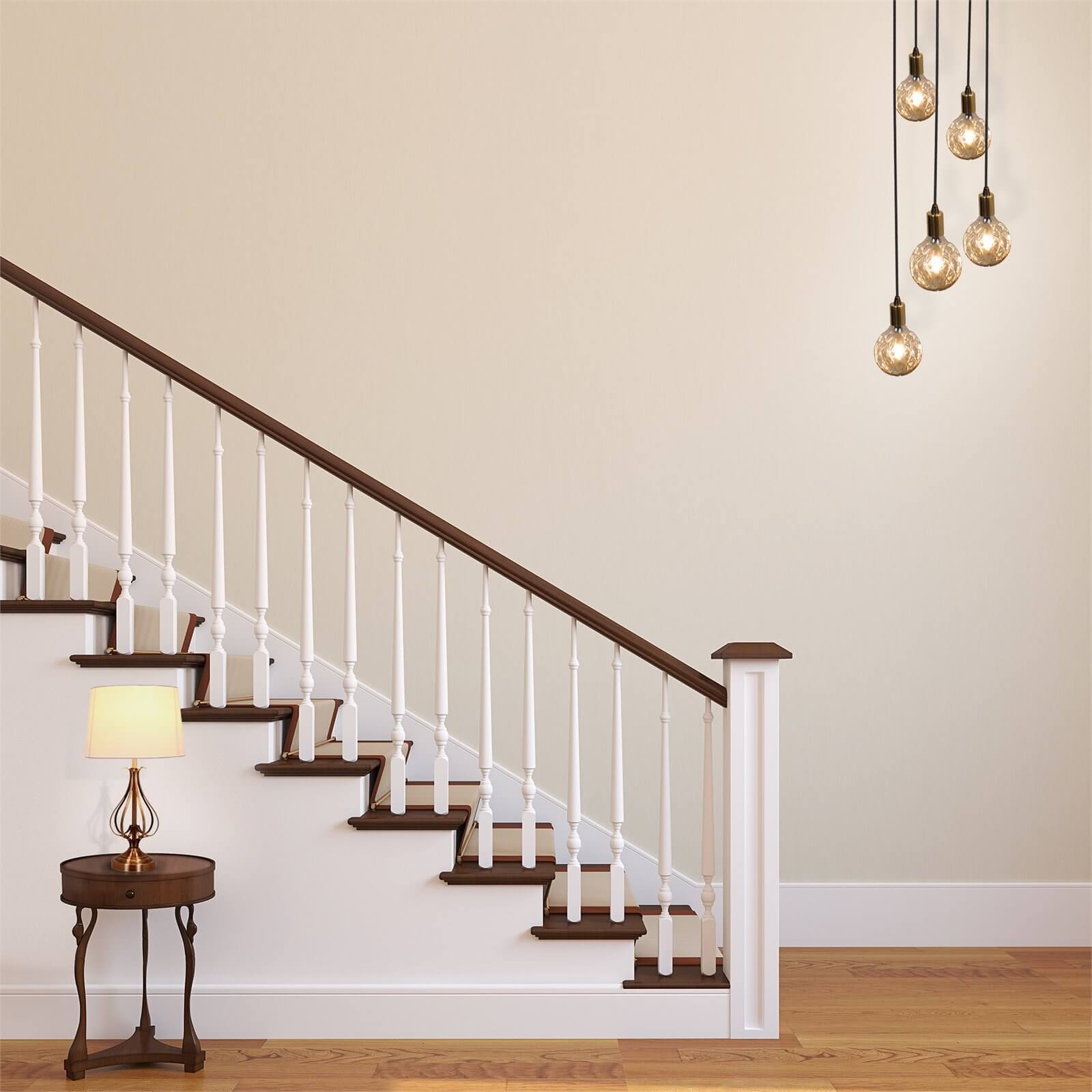 Cognac 5 Light Fitting - Black and Gold