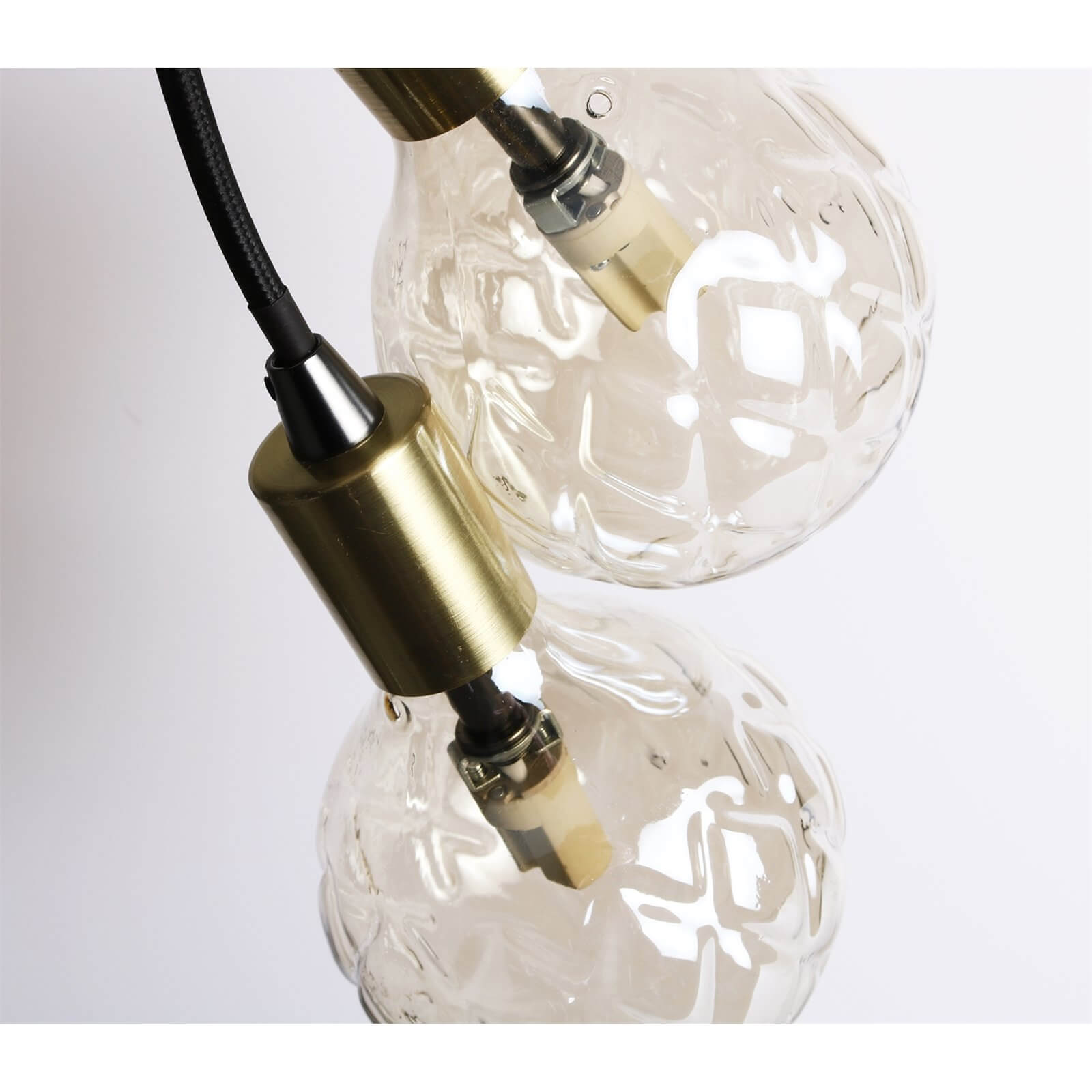 Cognac 5 Light Fitting - Black and Gold
