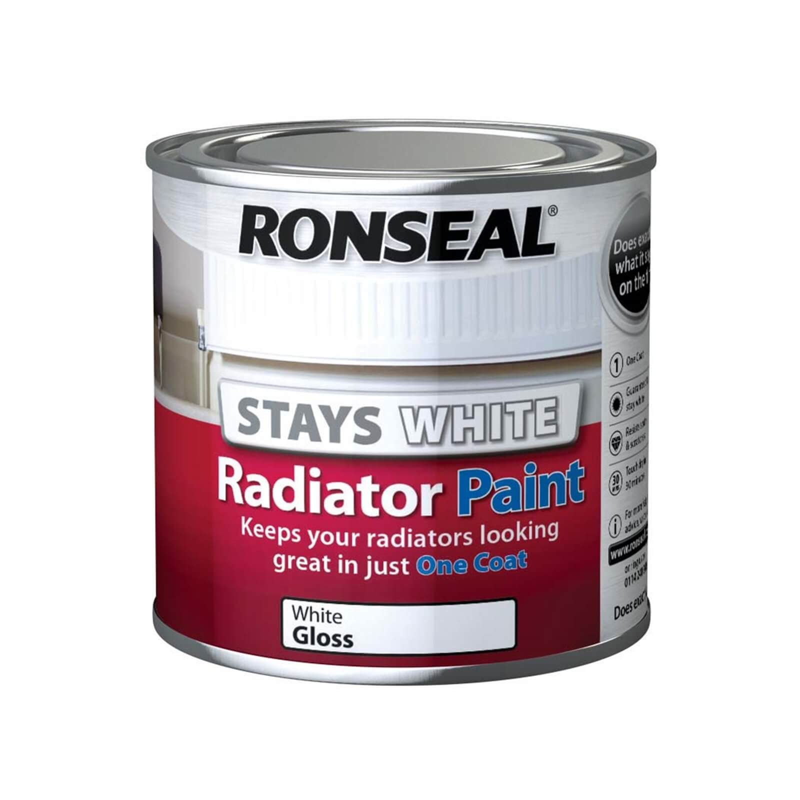 Ronseal Stays White Radiator Paint Gloss - 250ml