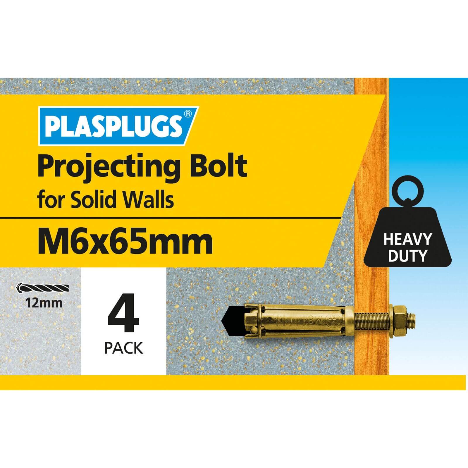 Plasplugs Projecting Anchor M6 x 65mm