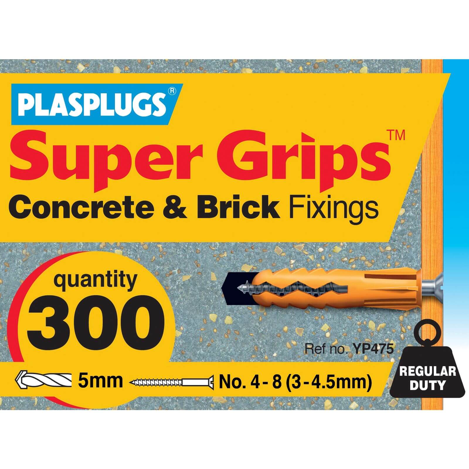 Plasplugs Yellow Plugs & Screws x 20
