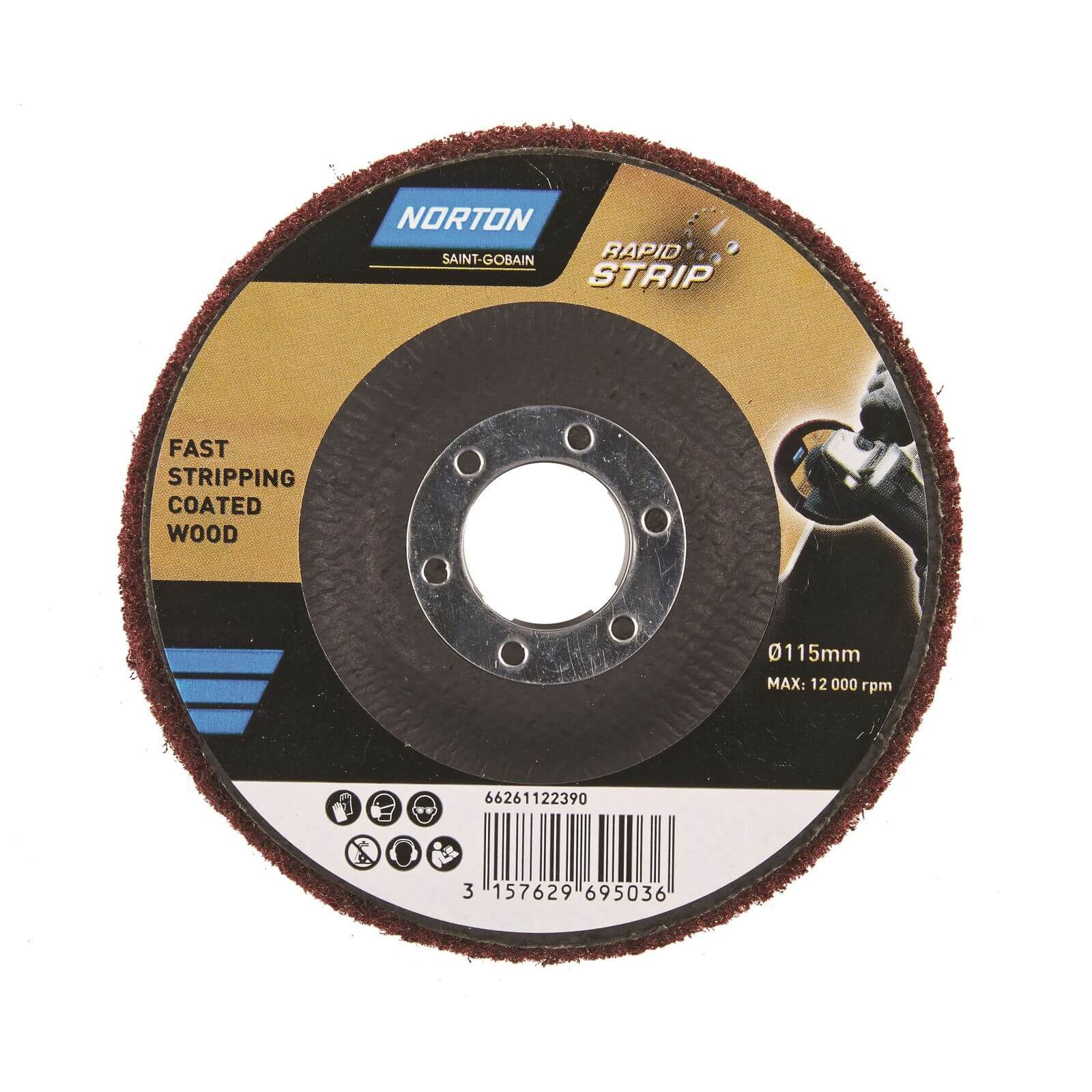 Norton Rapid Strip Paint & Varnish Abrasive Disc - 115mm