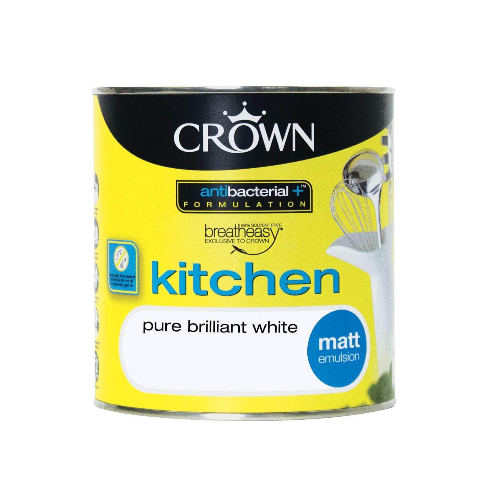 Crown Breatheasy Kitchen - Pure Brilliant White -  Matt Paint -  1L