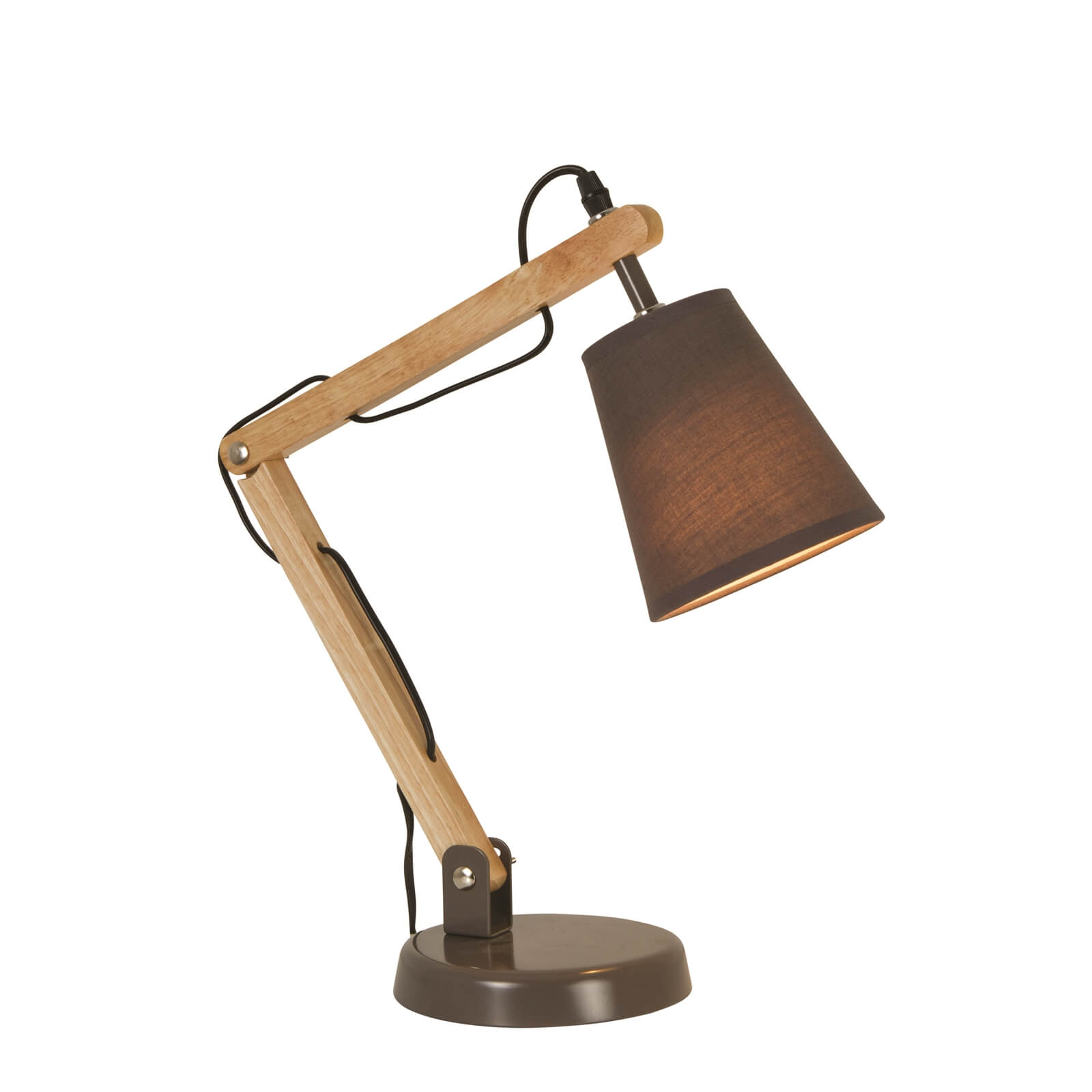 Seth Wooden Desk Lamp - Natural and Grey