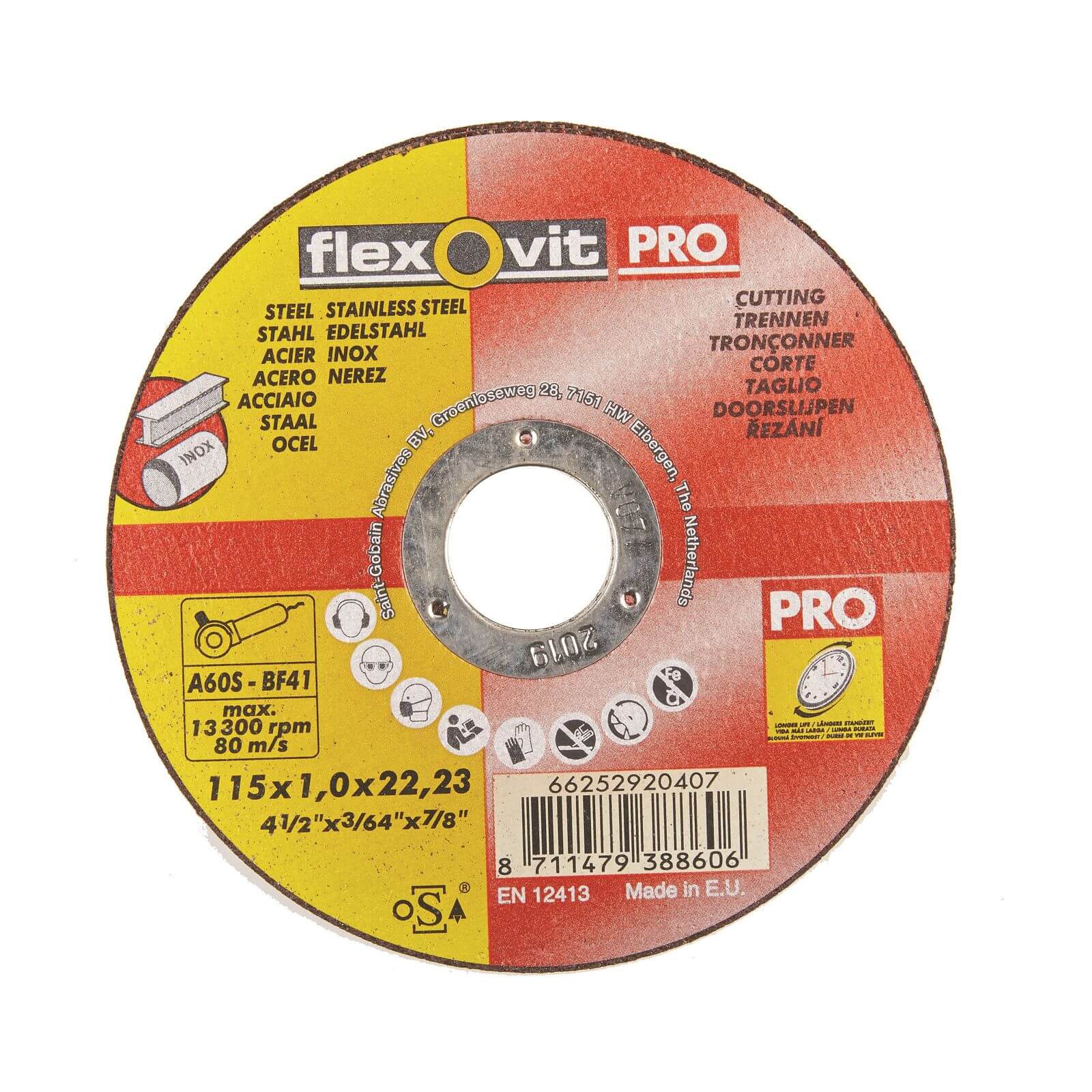 Flexovit PRO Steel Inox Cutting Off Wheel - 115mm - 5 Pack