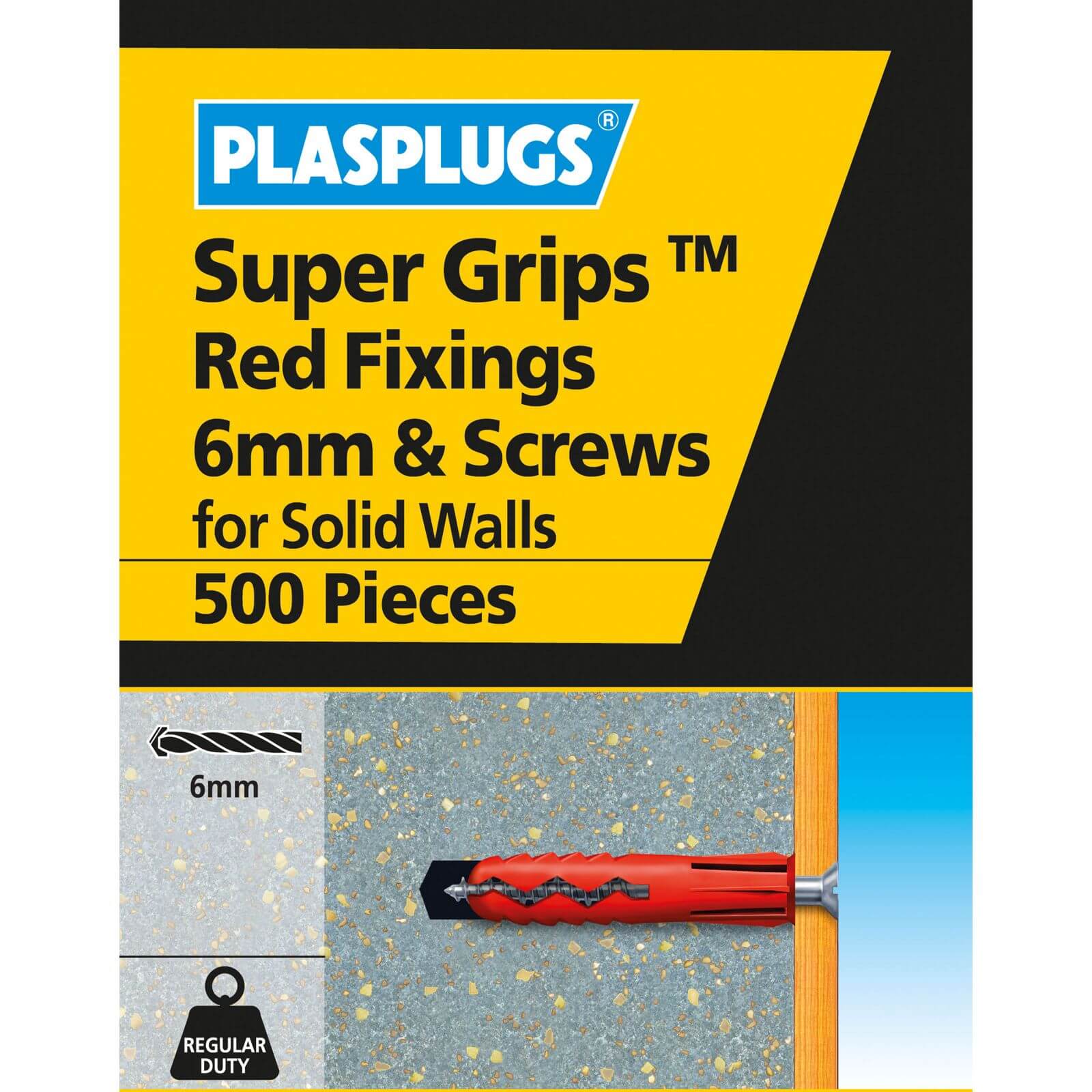 6mm Sgrips Red Fixings & Screws 500 Pk