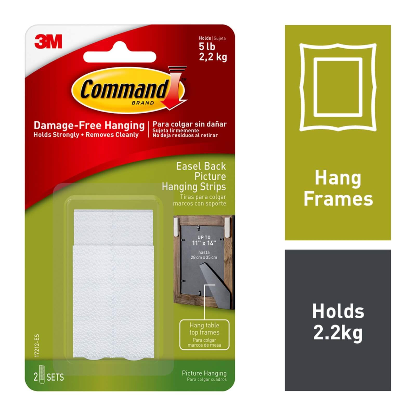 Command Medium Easel Back Picture Hanging Strips