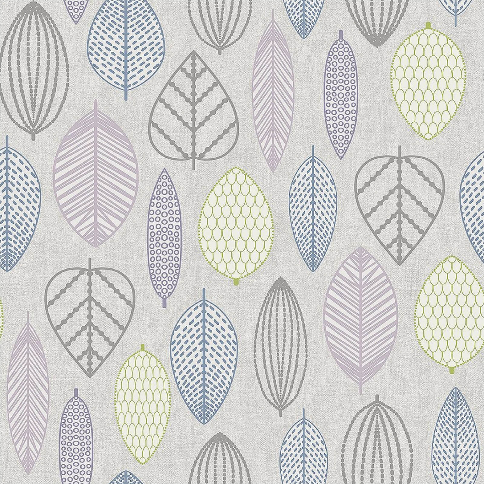 Superfresco Easy Paste the Wall Scandi Leaf Lilac Wallpaper