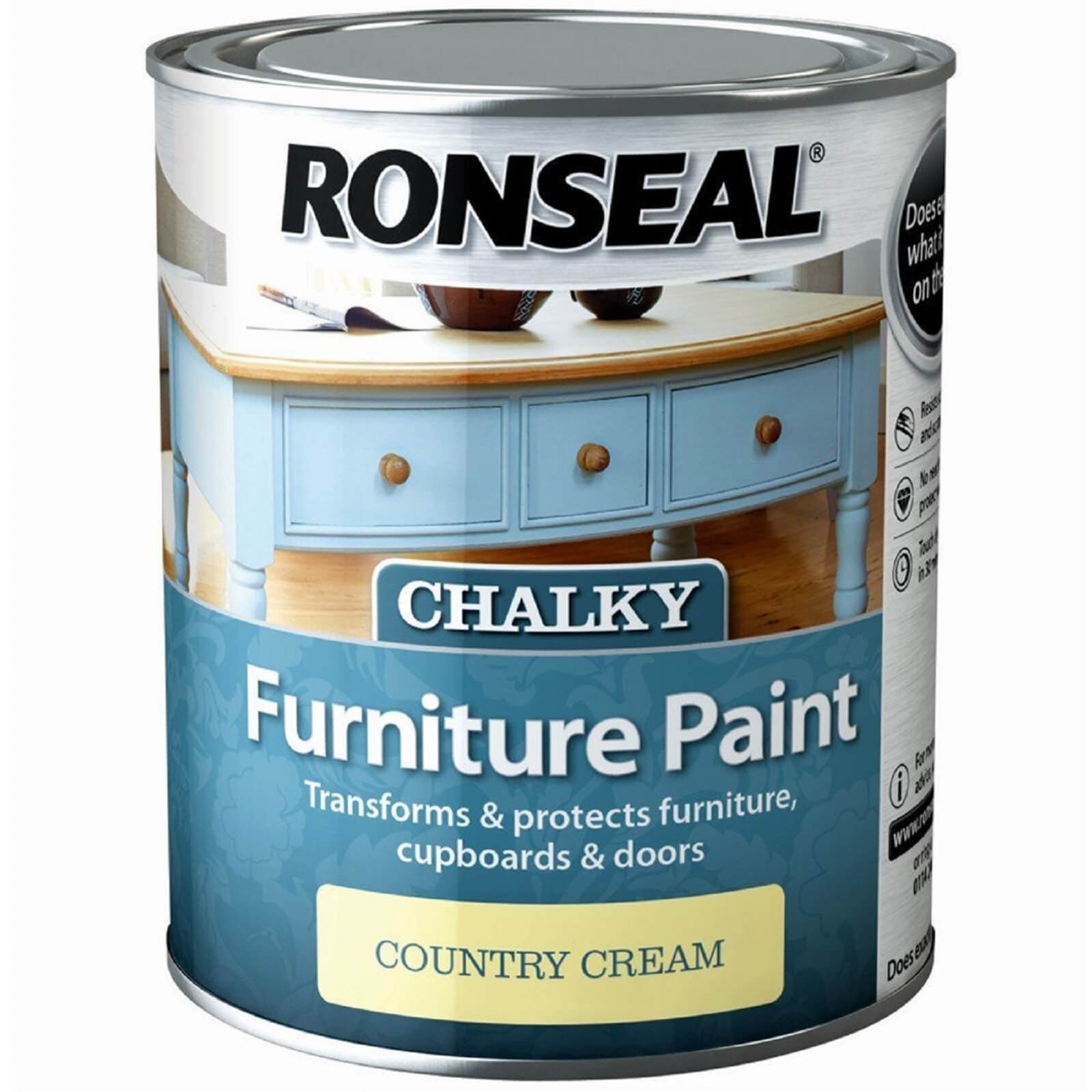 Ronseal Chalk Paint Country Cream - 750ml