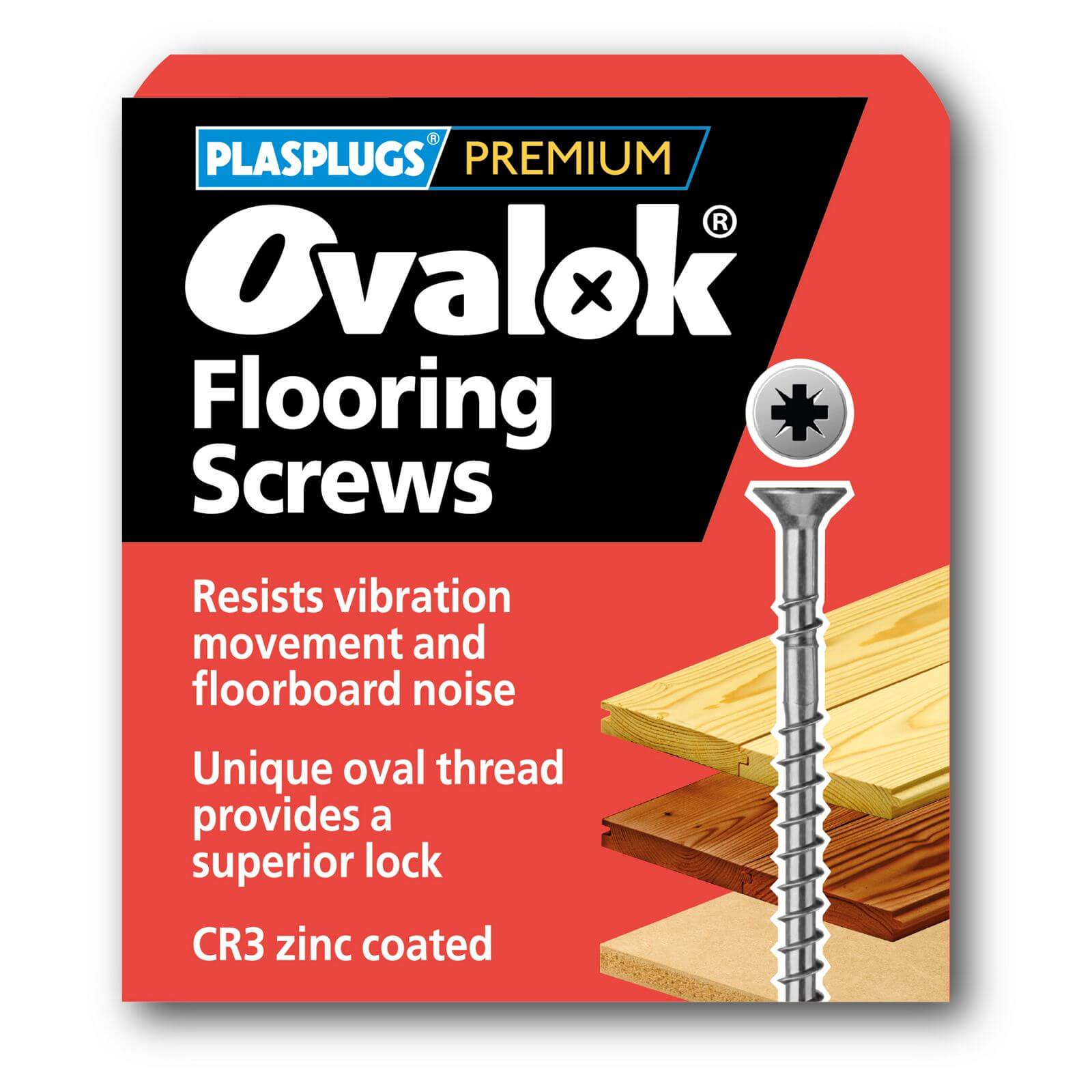 Ovalok Floor Screw - 4.5 x 55mm - 50 Pack