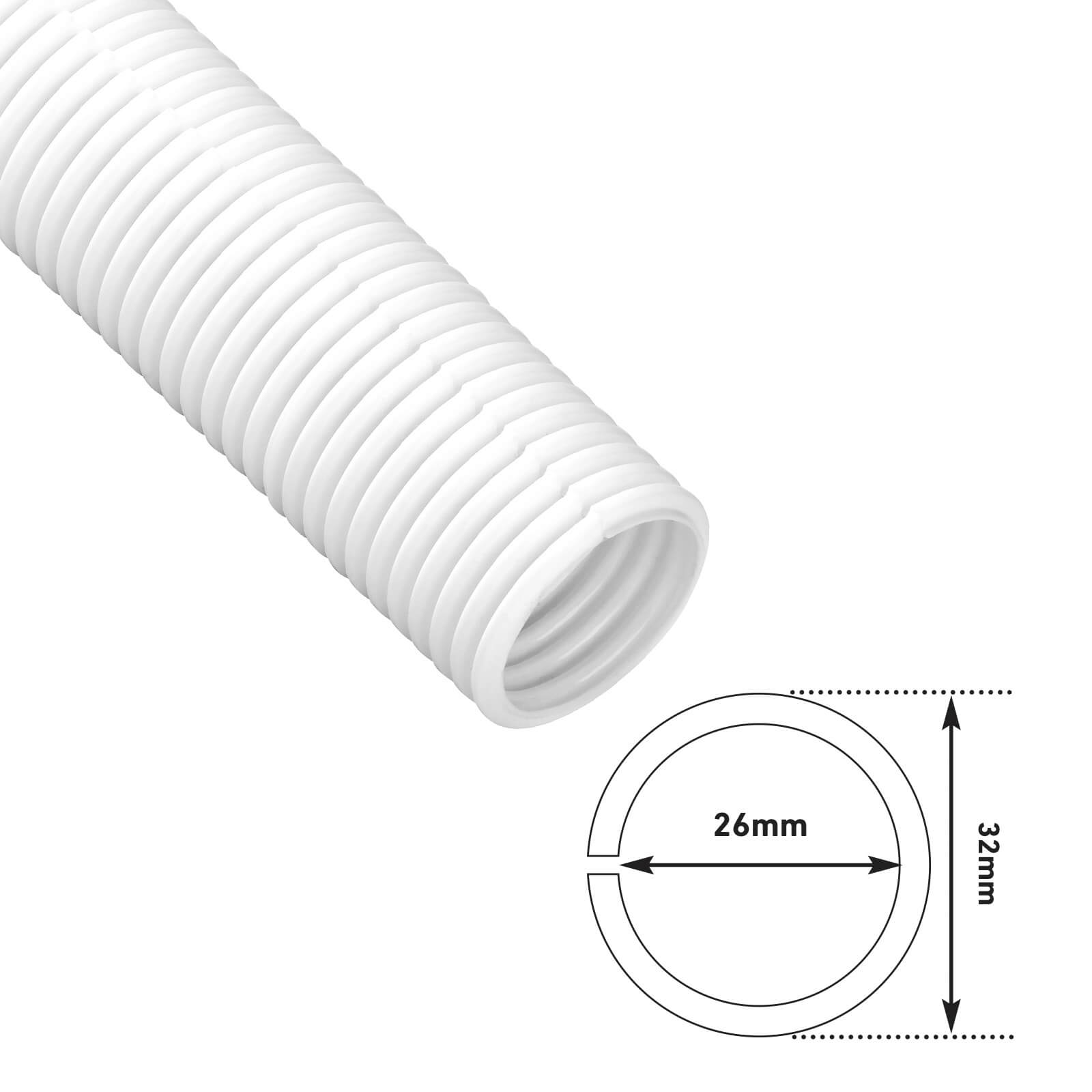 D-Line Cable Tidy Tube 32mm x 1.1m White