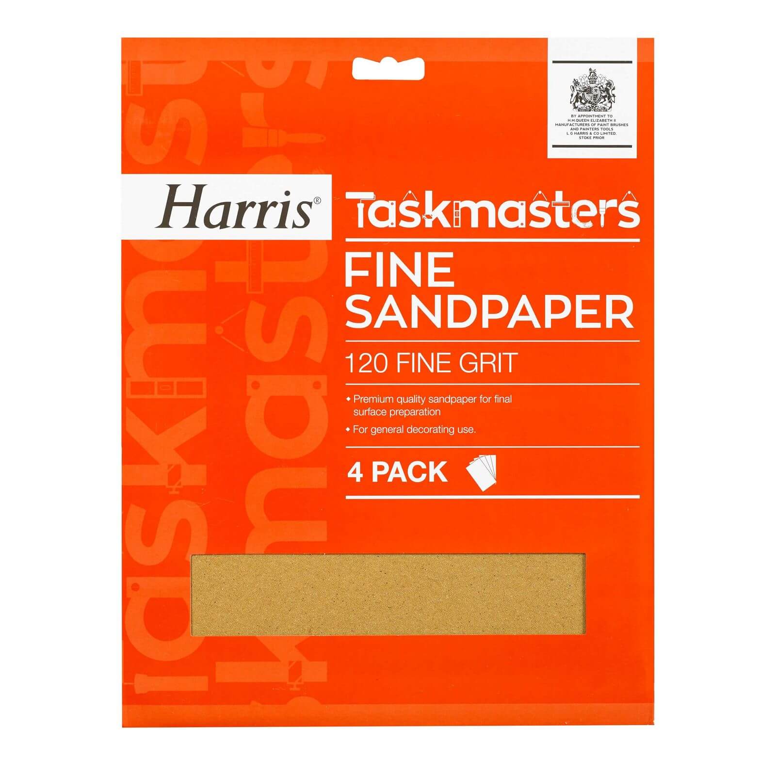 Harris Taskmasters Fine Sandpaper - 4 Pack