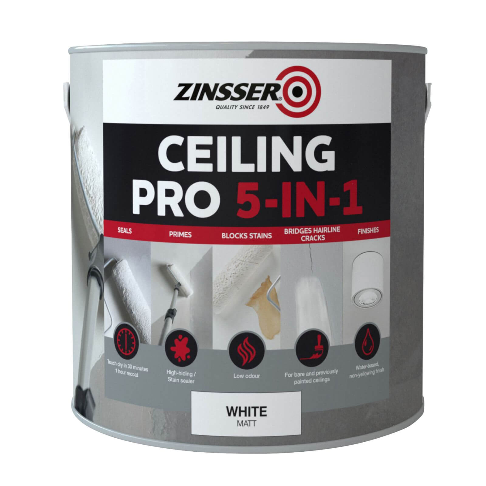 Zinsser Ceiling Pro 5 in 1 Primer Sealer - 2.5L