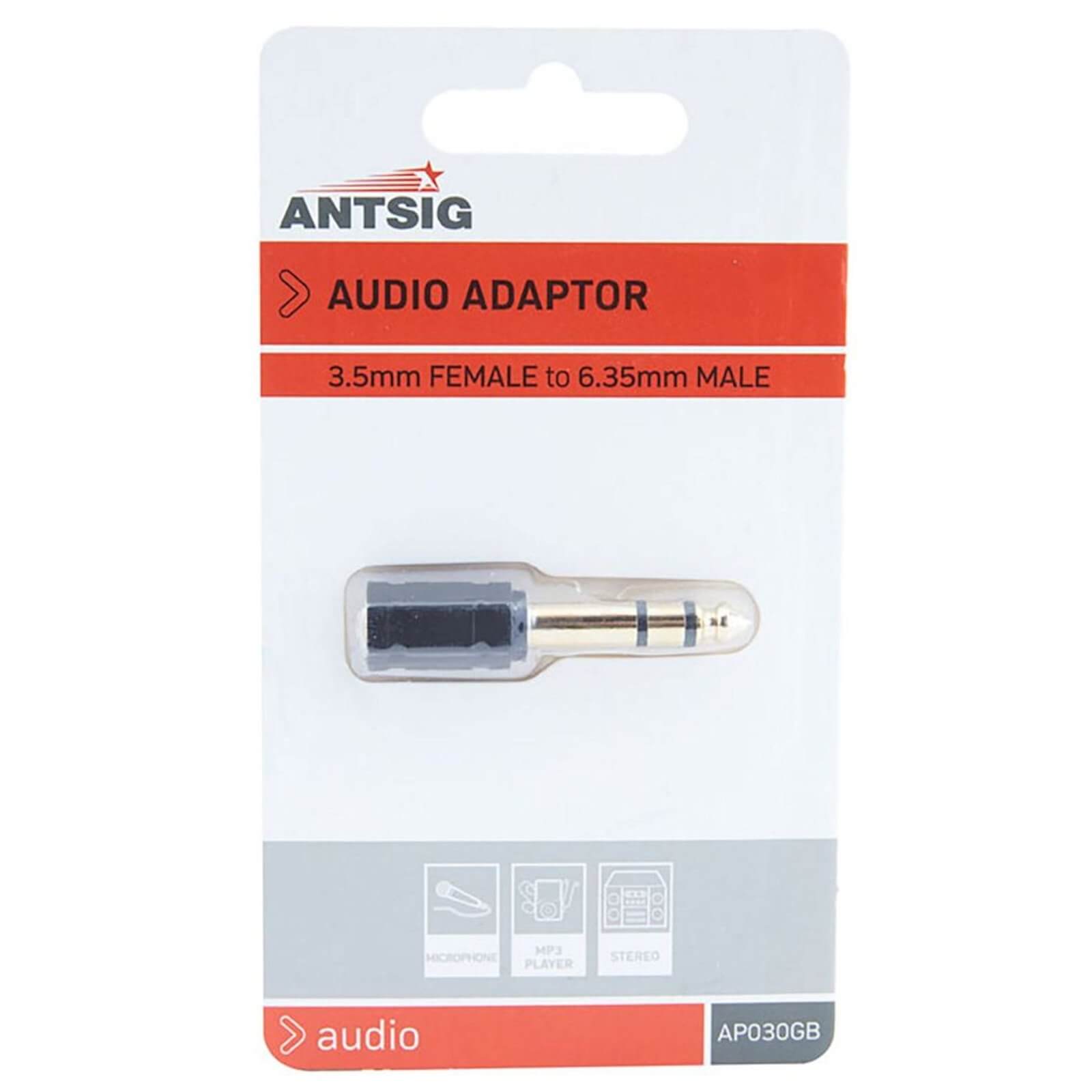 Antsig Audio Adaptor 6.35mm Male to 3.5mm Female