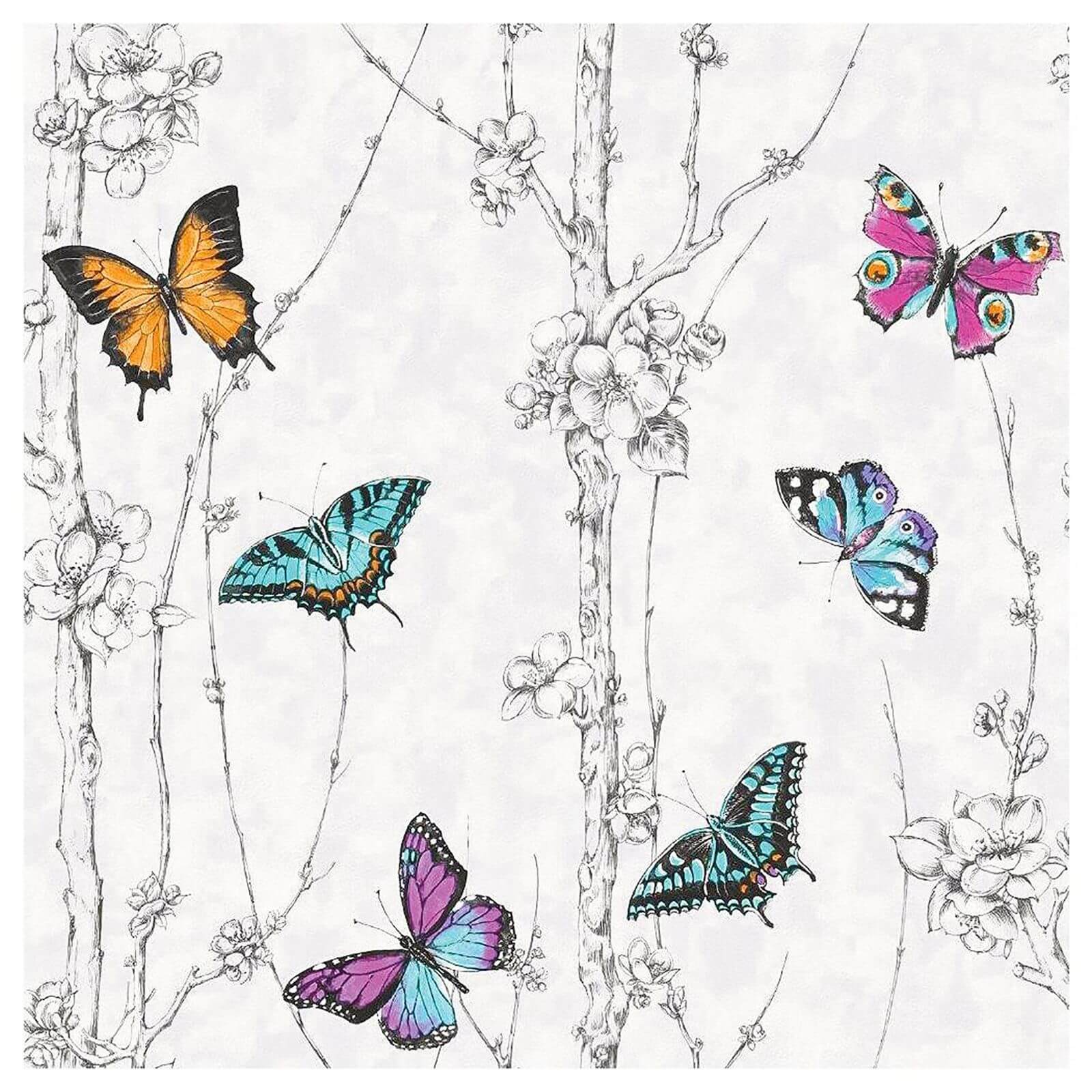 Fresco Flutter Forest Multicoloured Wallpaper